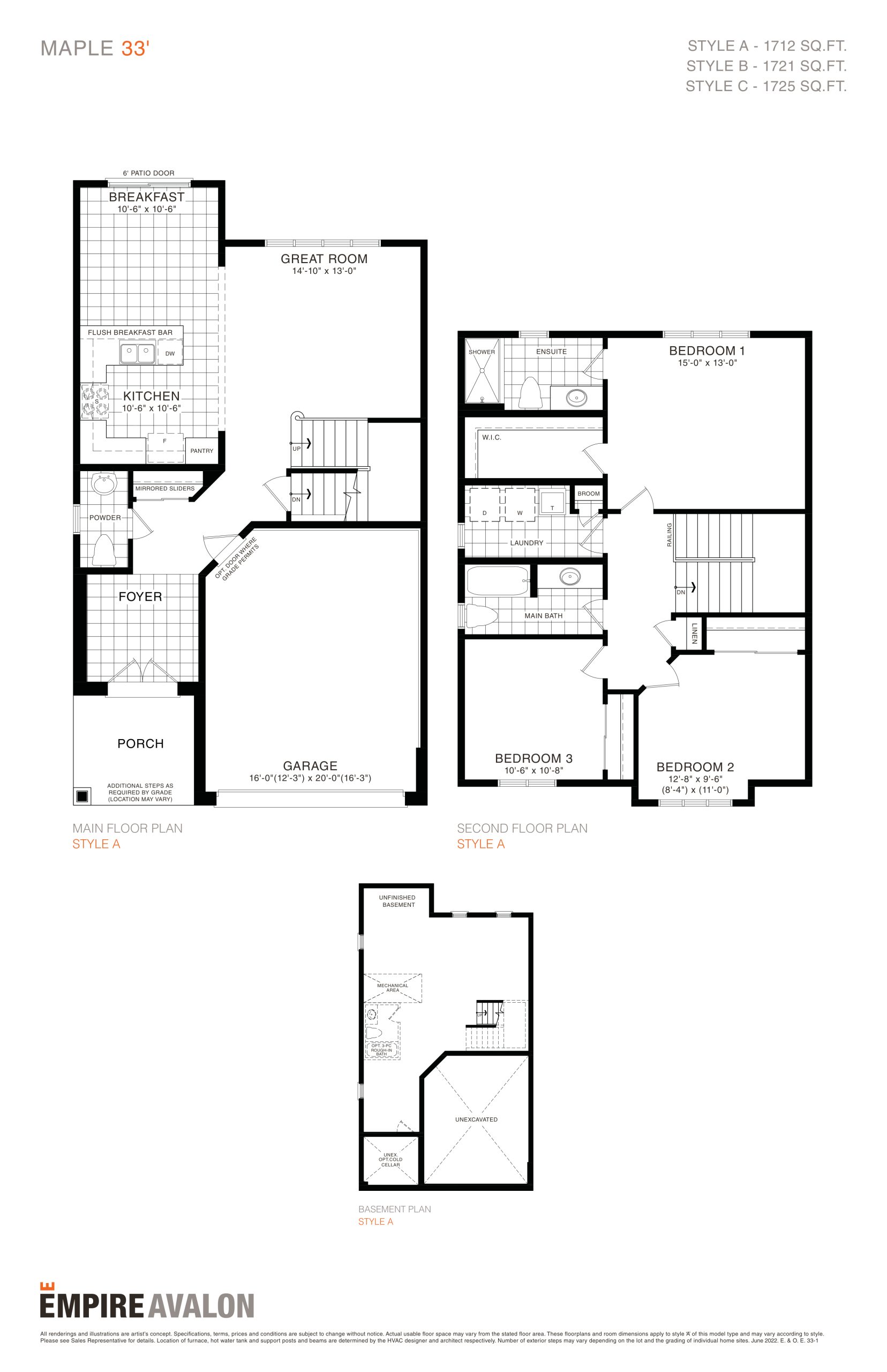 Maple 33' floor plan