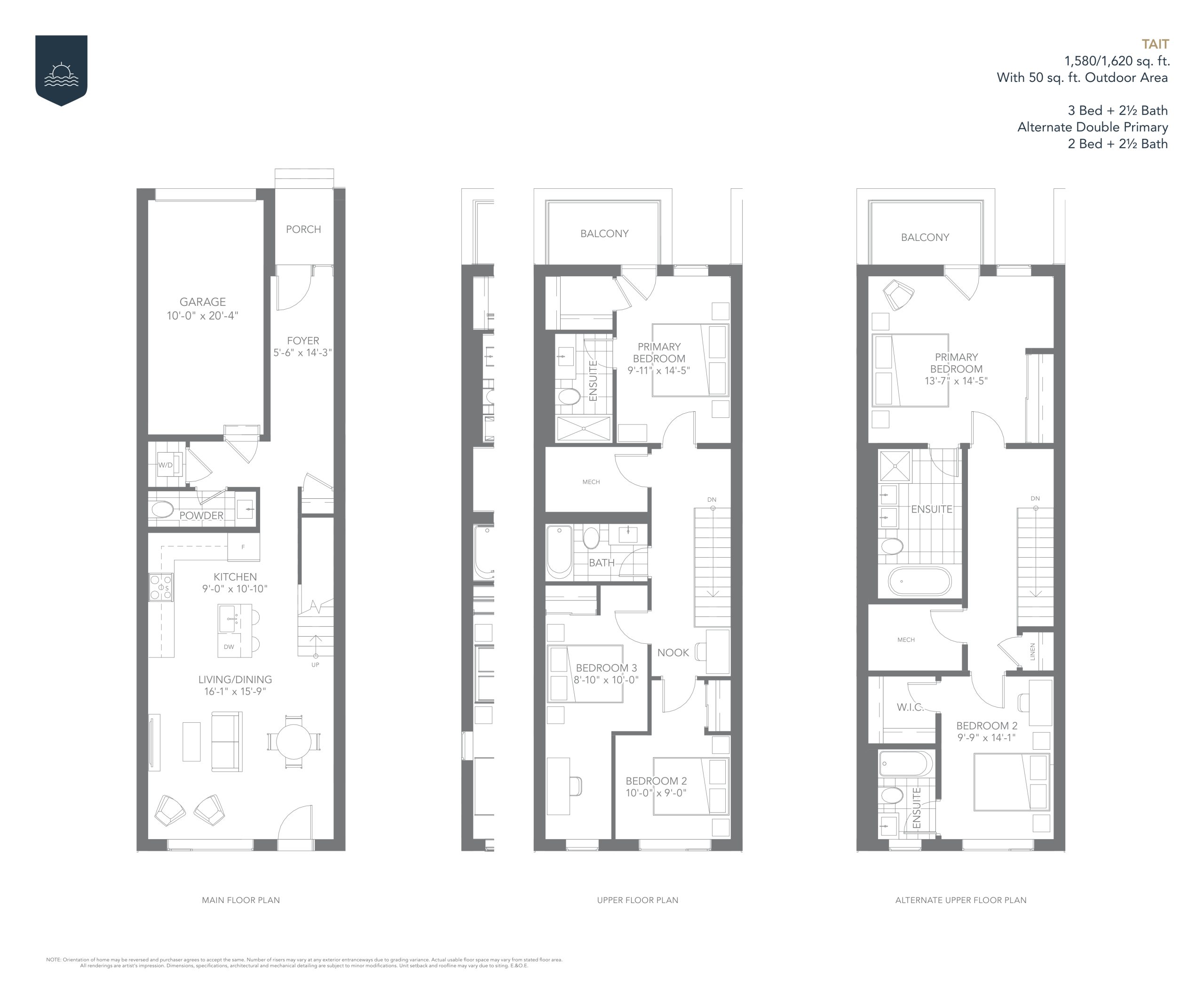 Tait - Alternate Upper Floor Plan floor plan