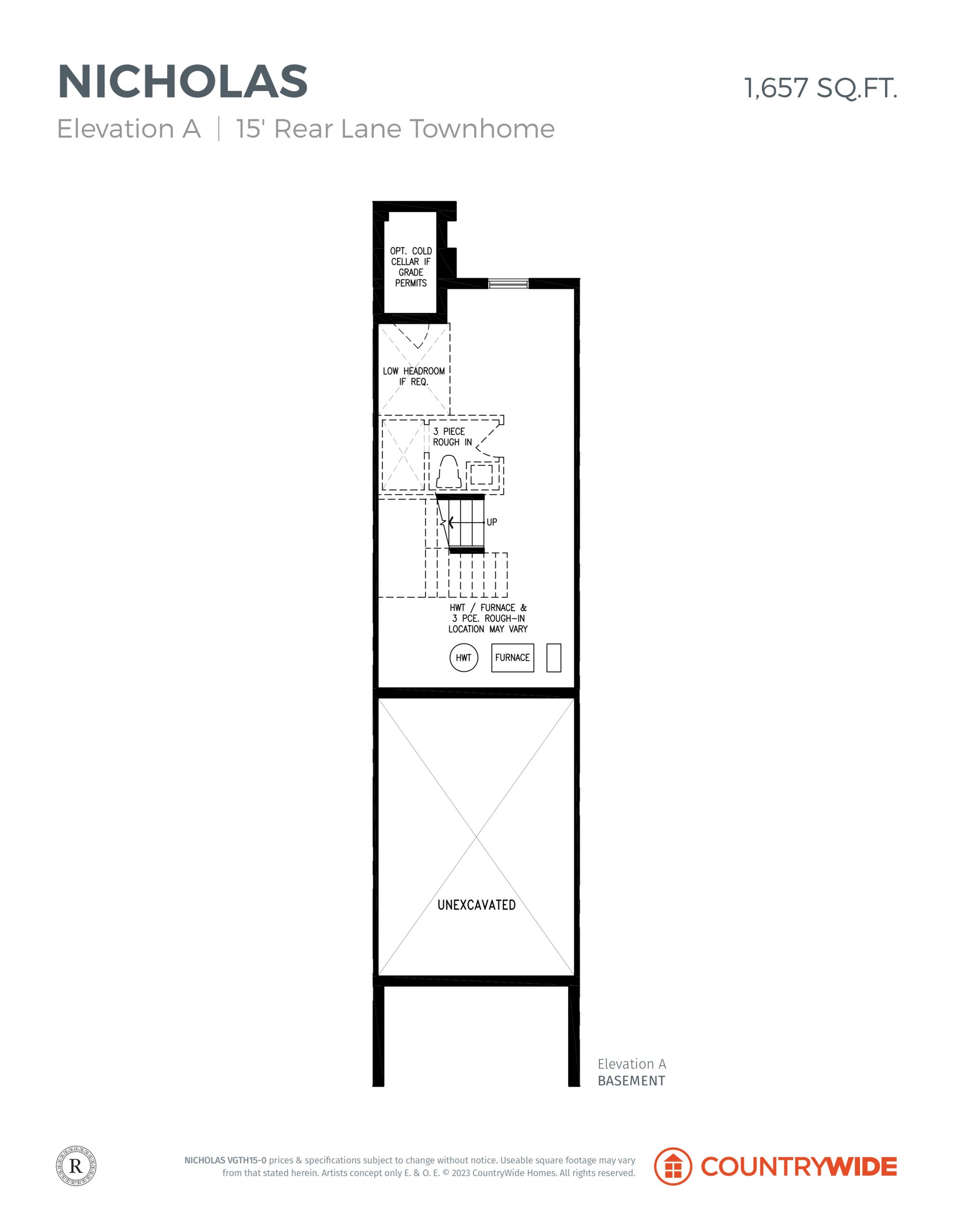 Nicholas - Elev. A (Basement) floor plan
