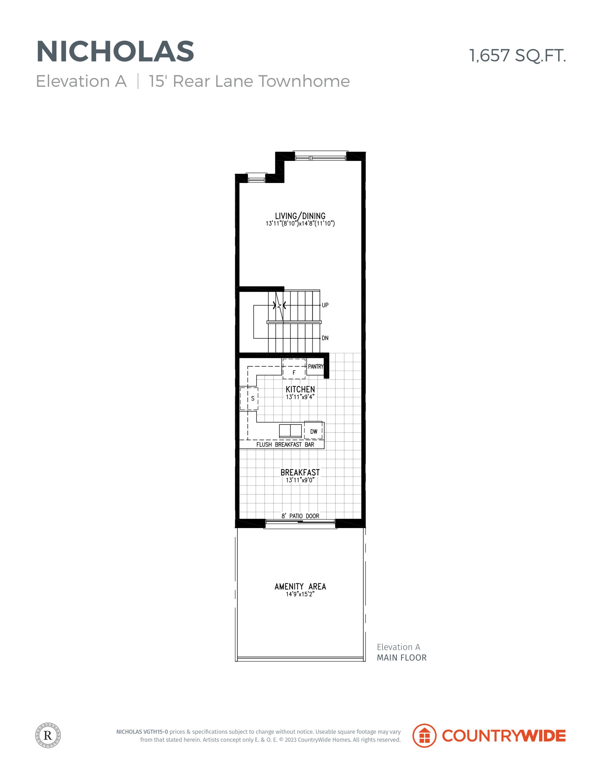 Nicholas - Elev. B (Main Floor) floor plan