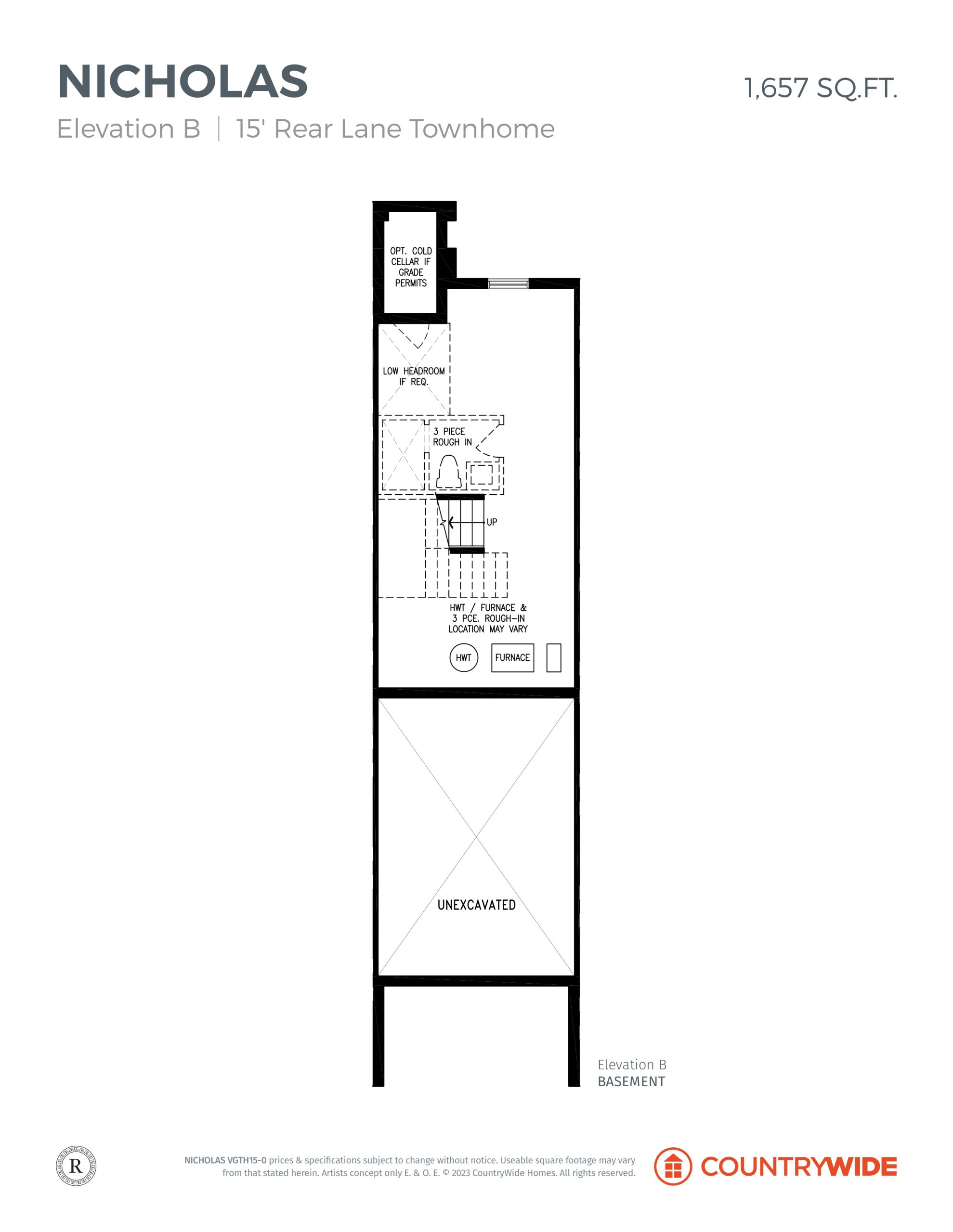 Nicholas - Elev. B (Basement) floor plan