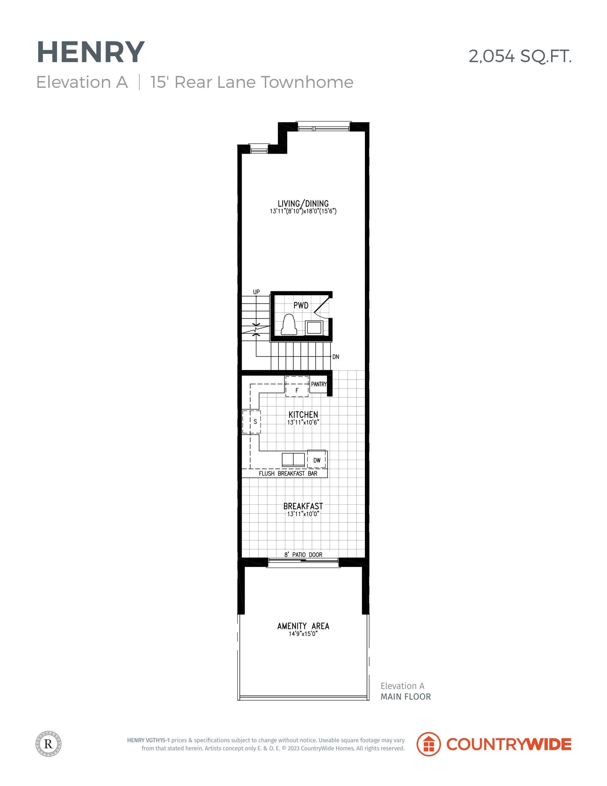 Henry - Elev. A (Main Floor) floor plan