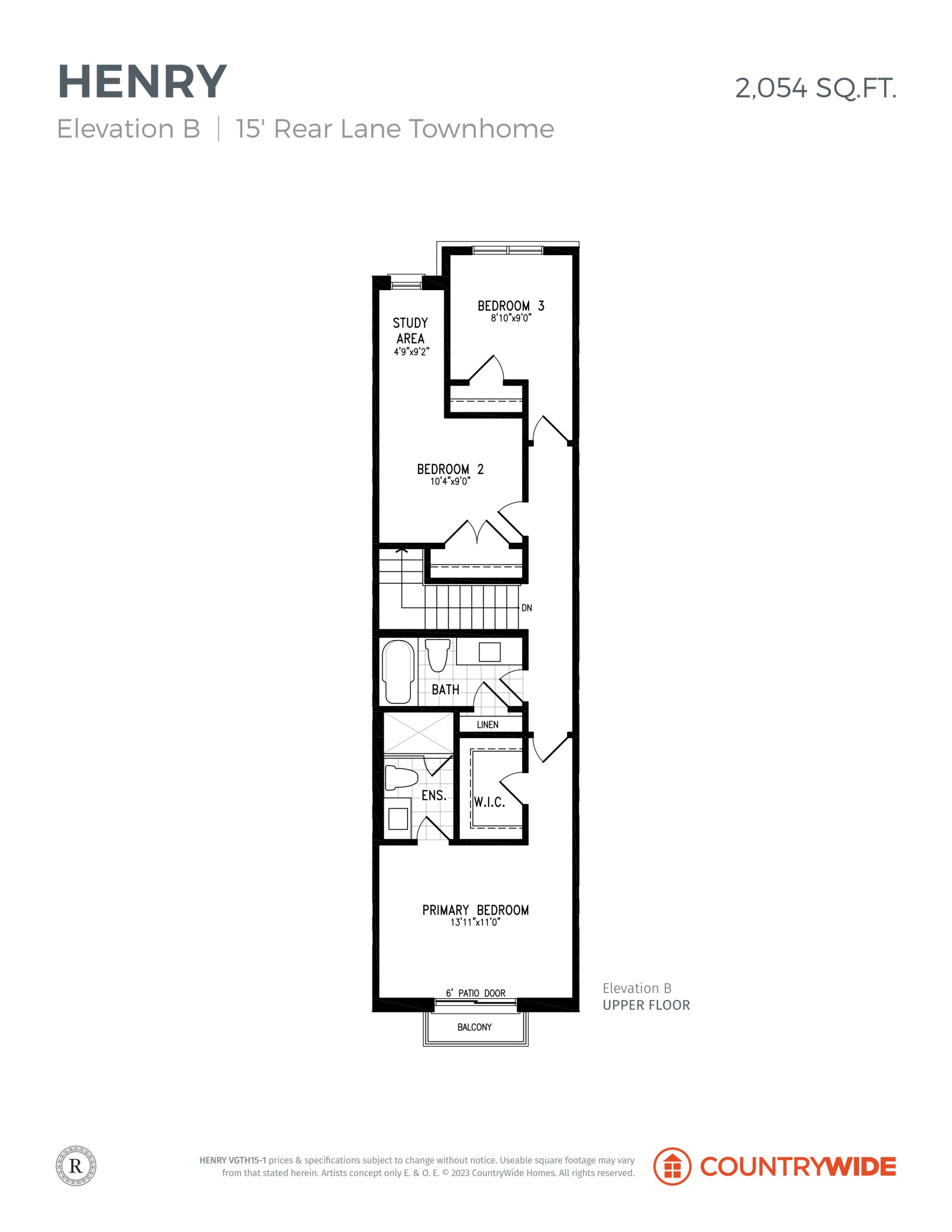 Henry - Elev. A (Upper Floor) floor plan
