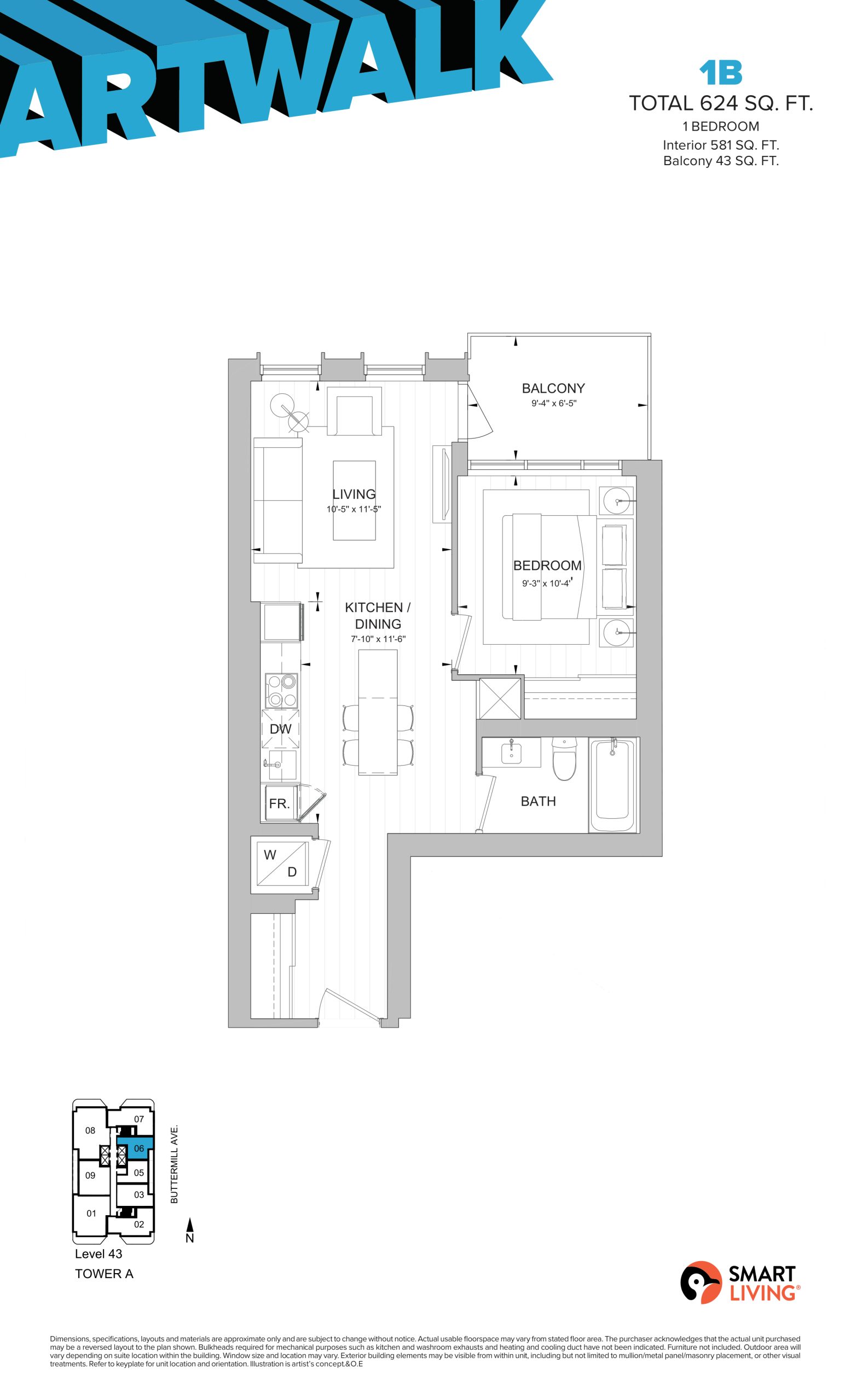 1B (Penthouse) floor plan