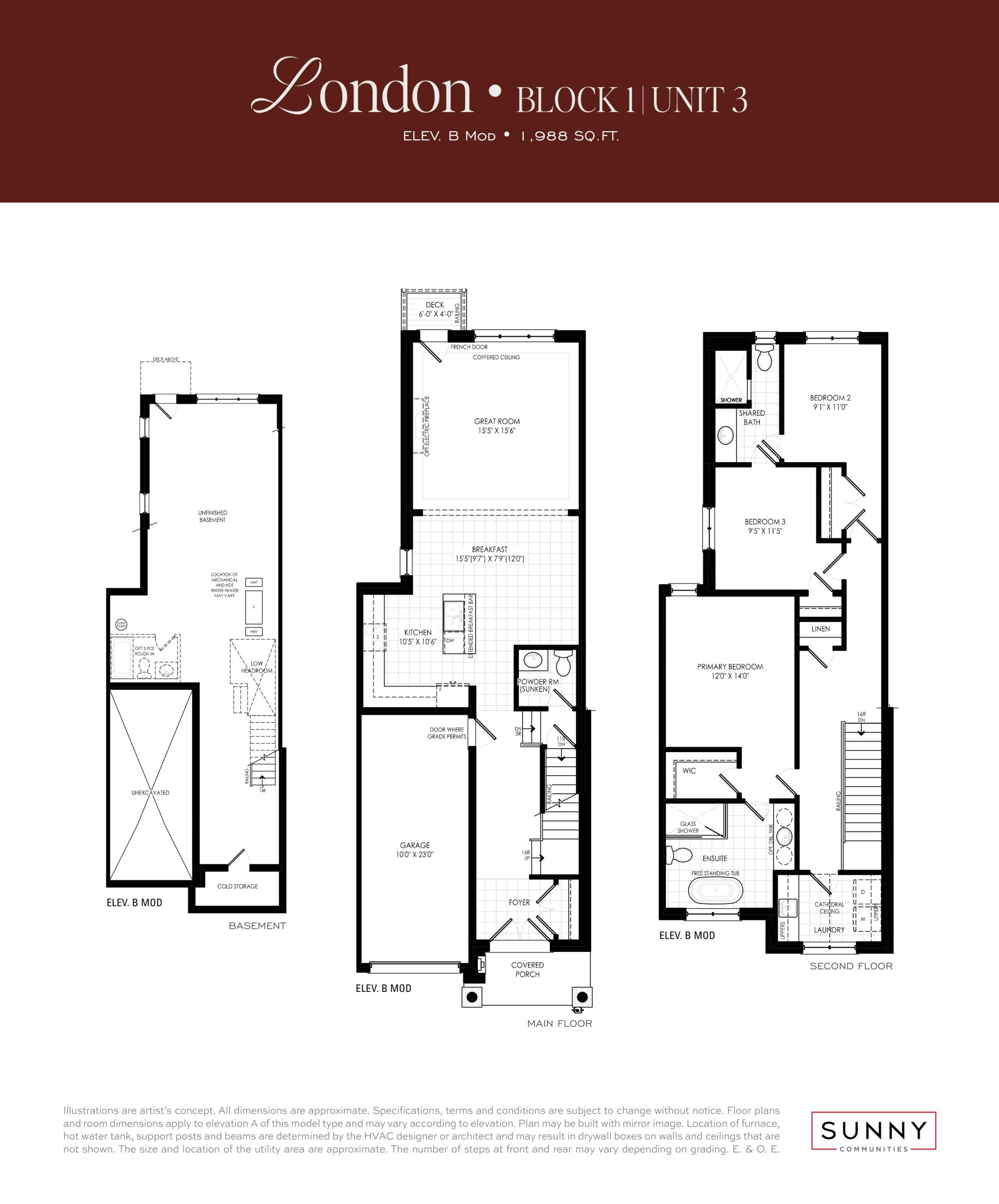 London Block 1 Unit 3 floor plan