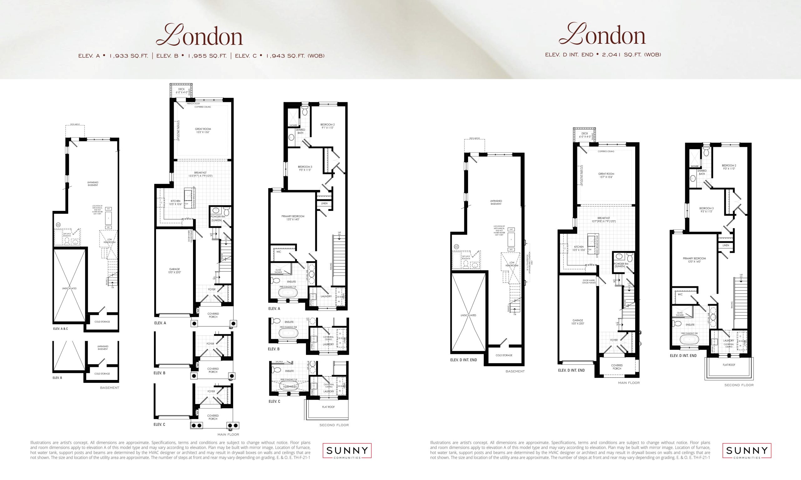 London Elev A to C (Lumina Collection) floor plan