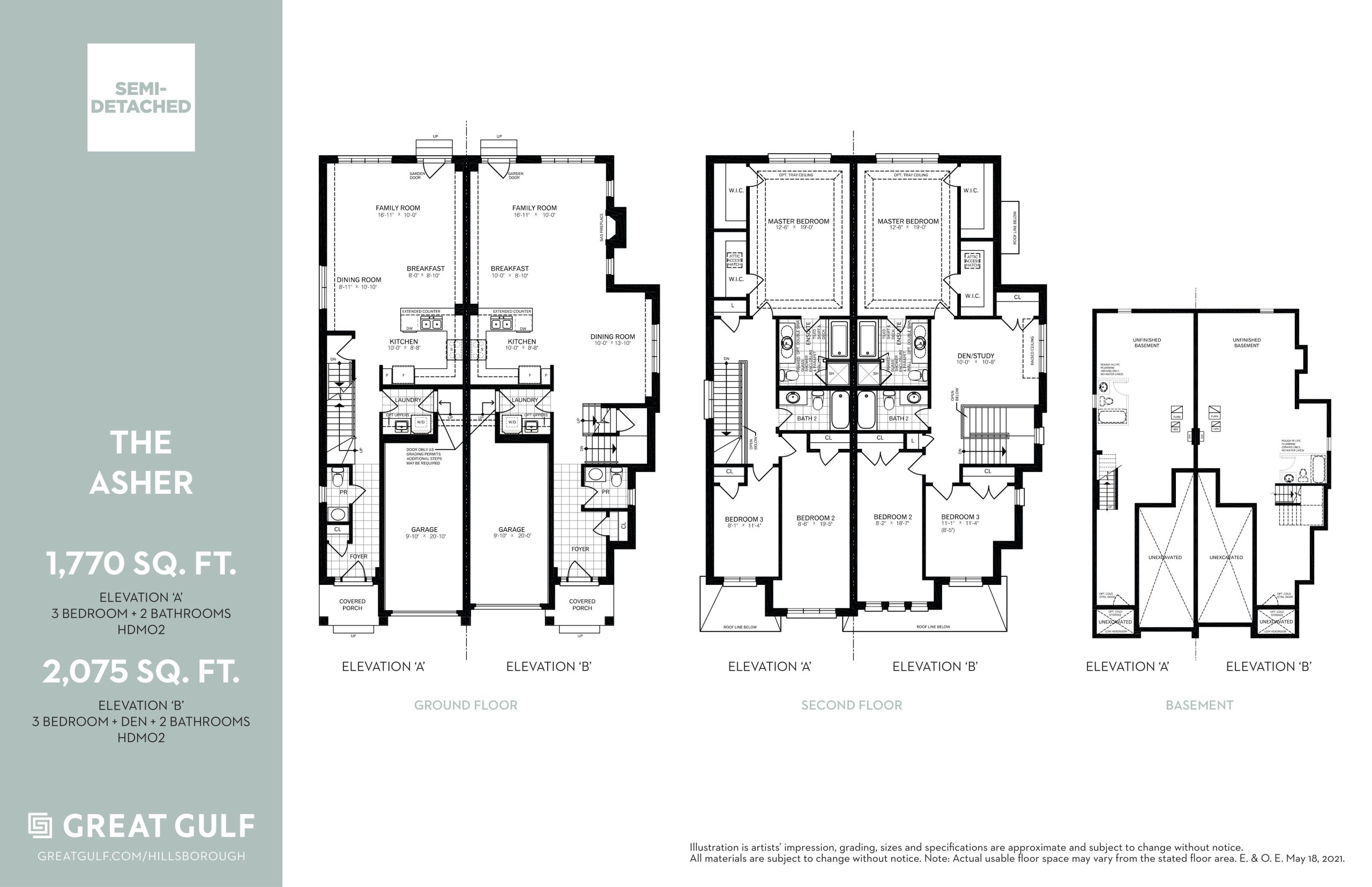 The Asher - Elev. A/B floor plan