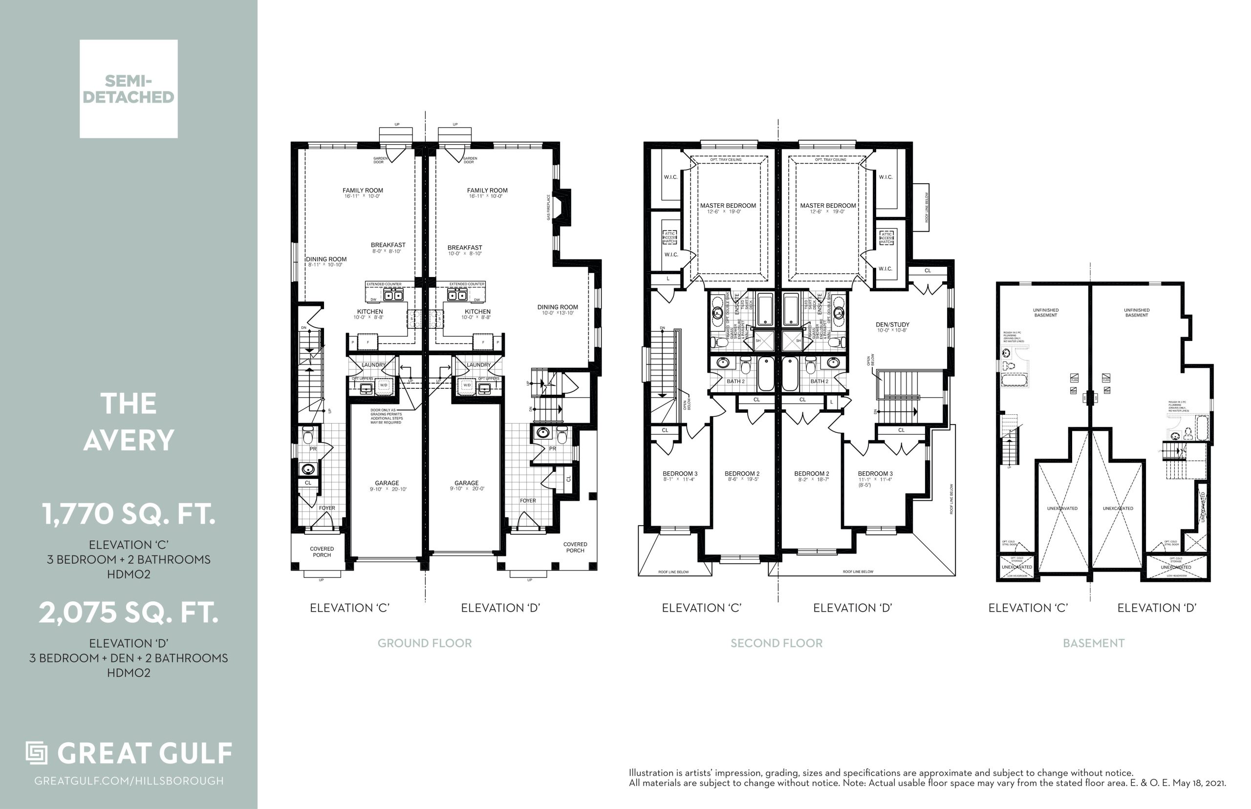 The Avery - Elev. A/B floor plan