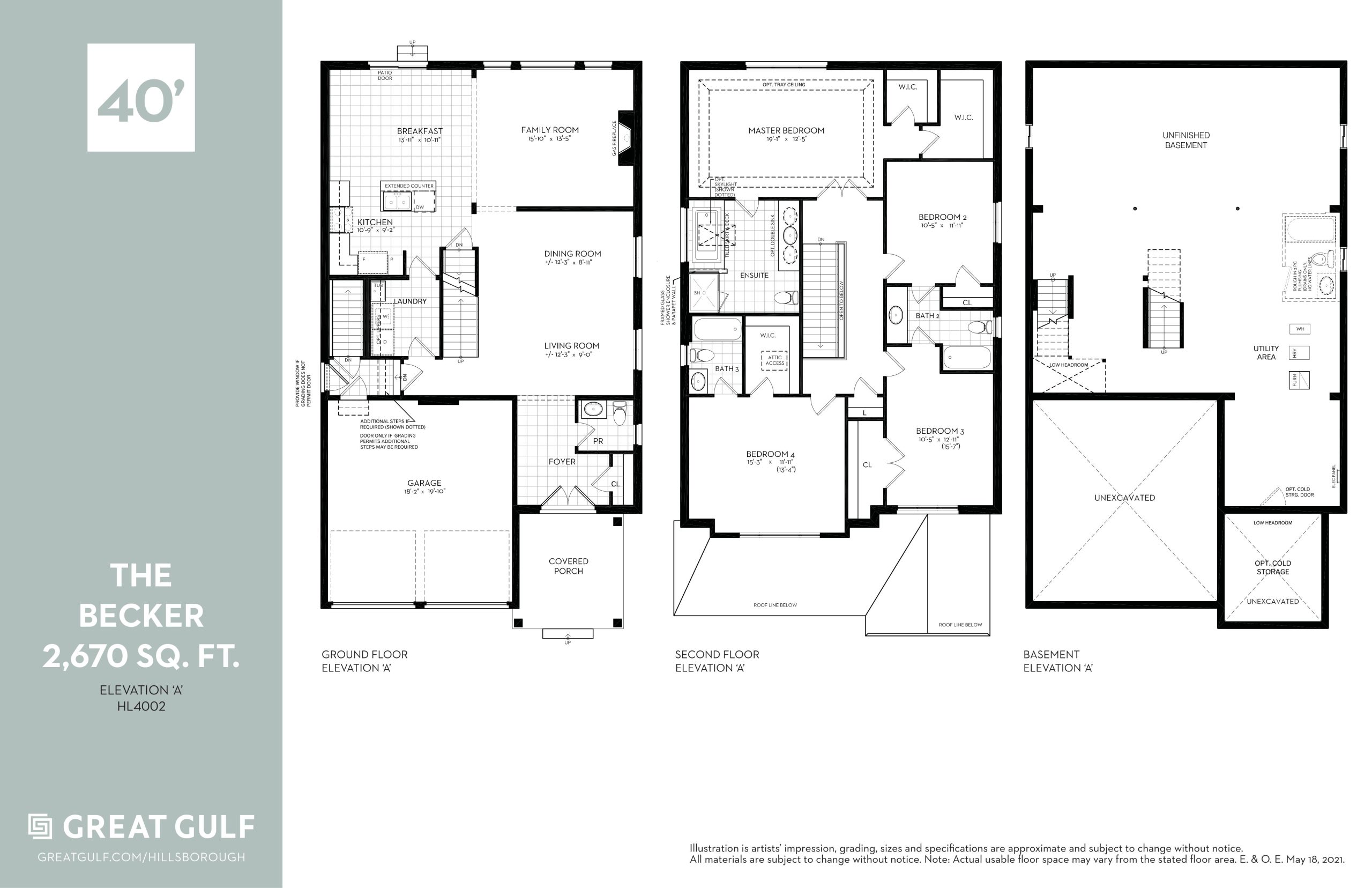 The Becker - Elev. A floor plan