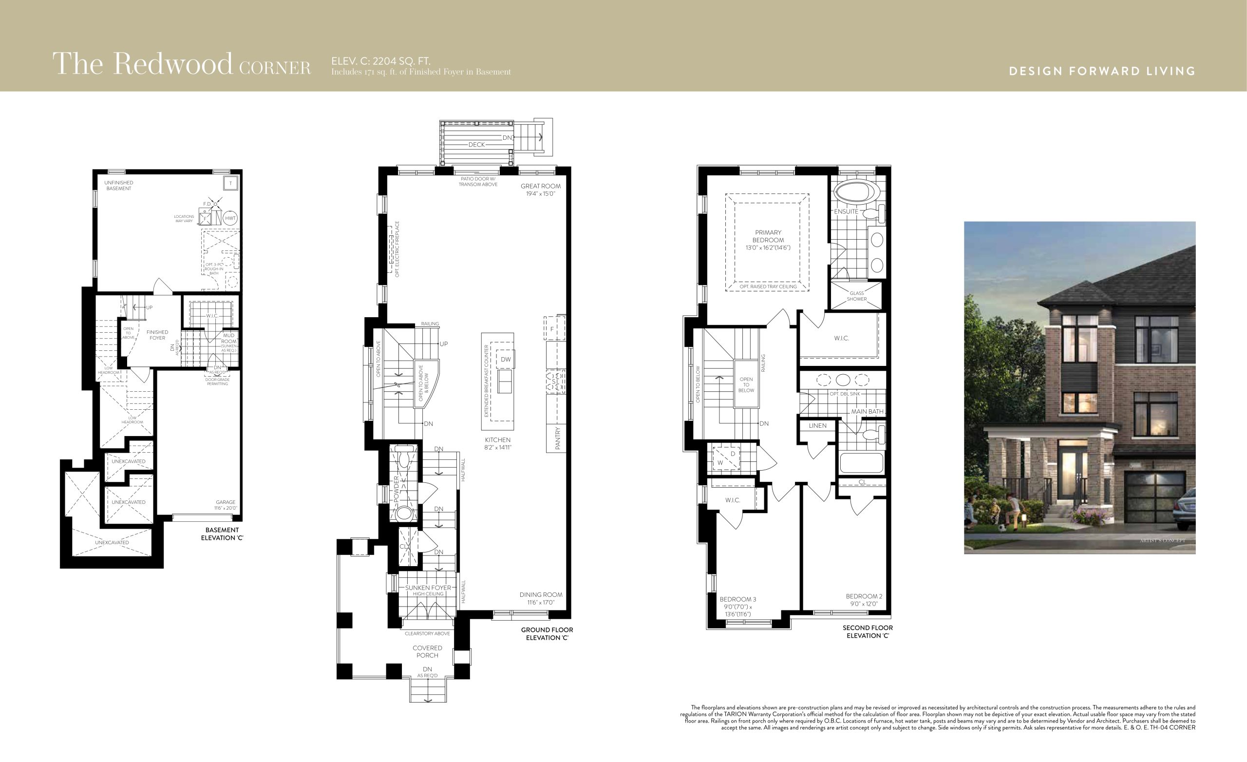 The Redwood Corner floor plan