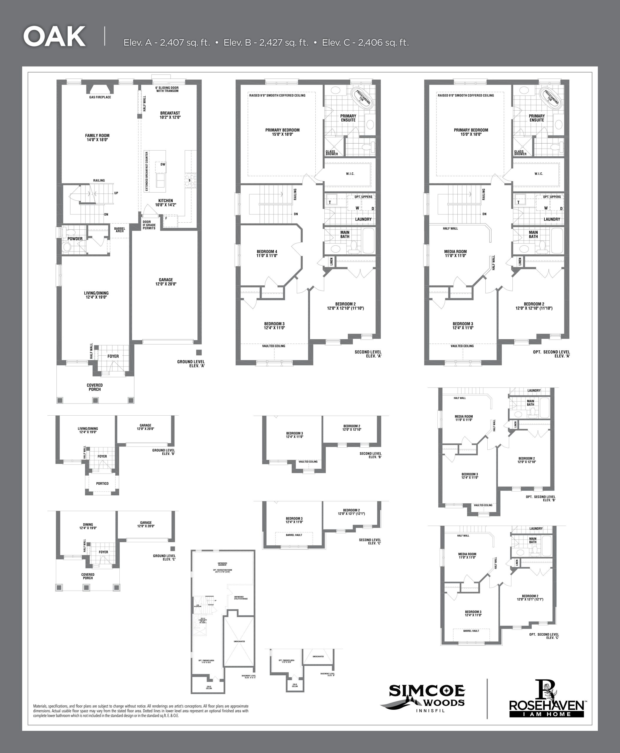 Oak floor plan