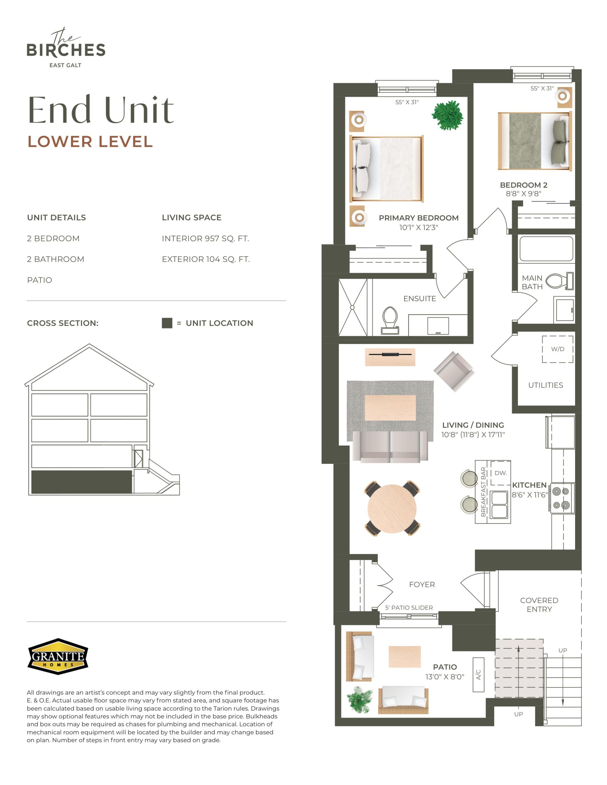 End Unit (Lower Level) floor plan