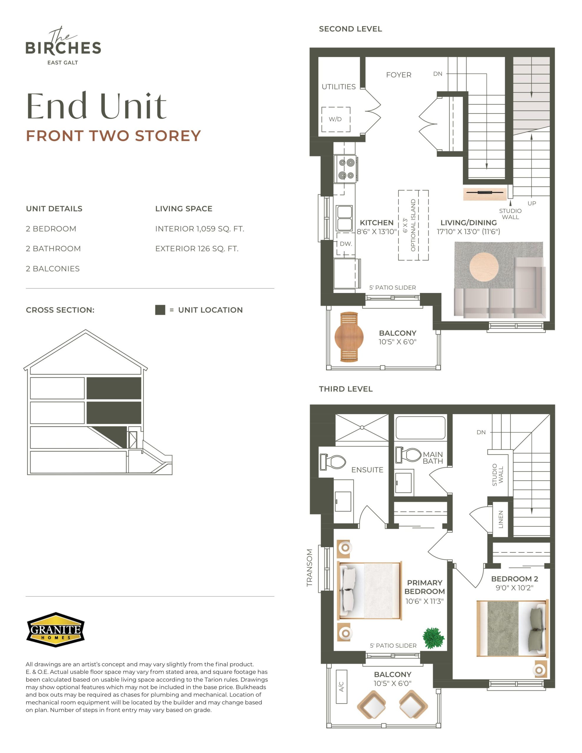 End Unit (Front Two Storey) floor plan