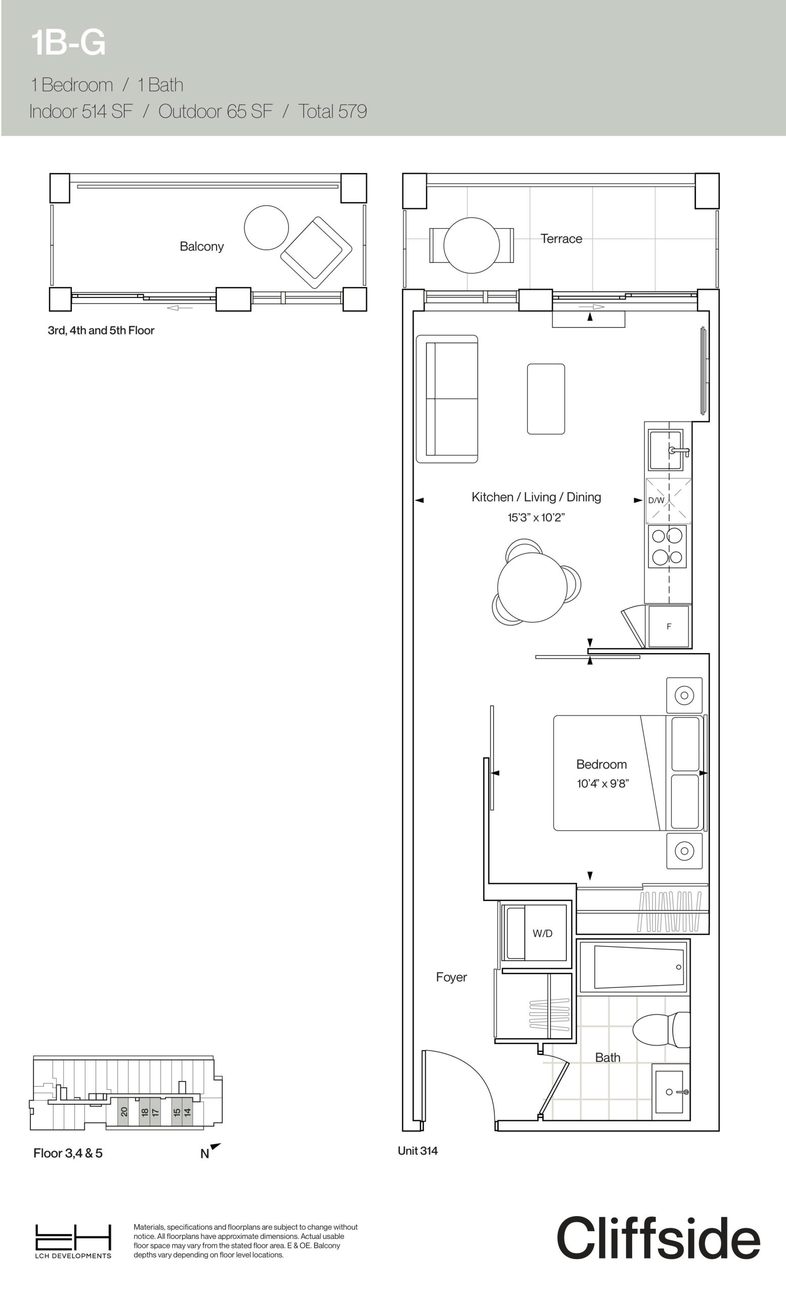 1B-G floor plan