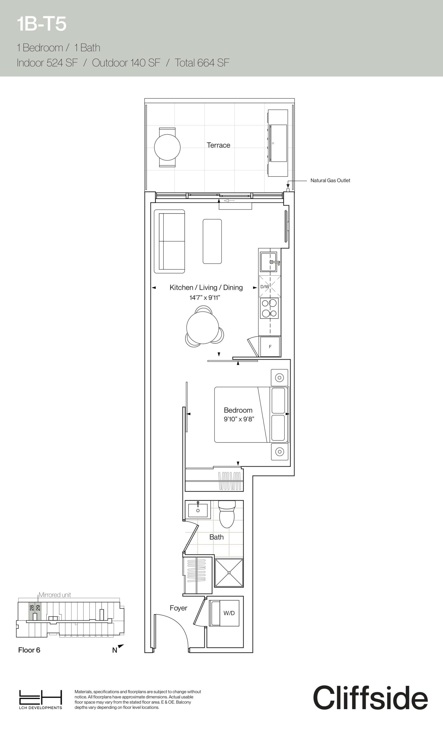 1B-T5 floor plan