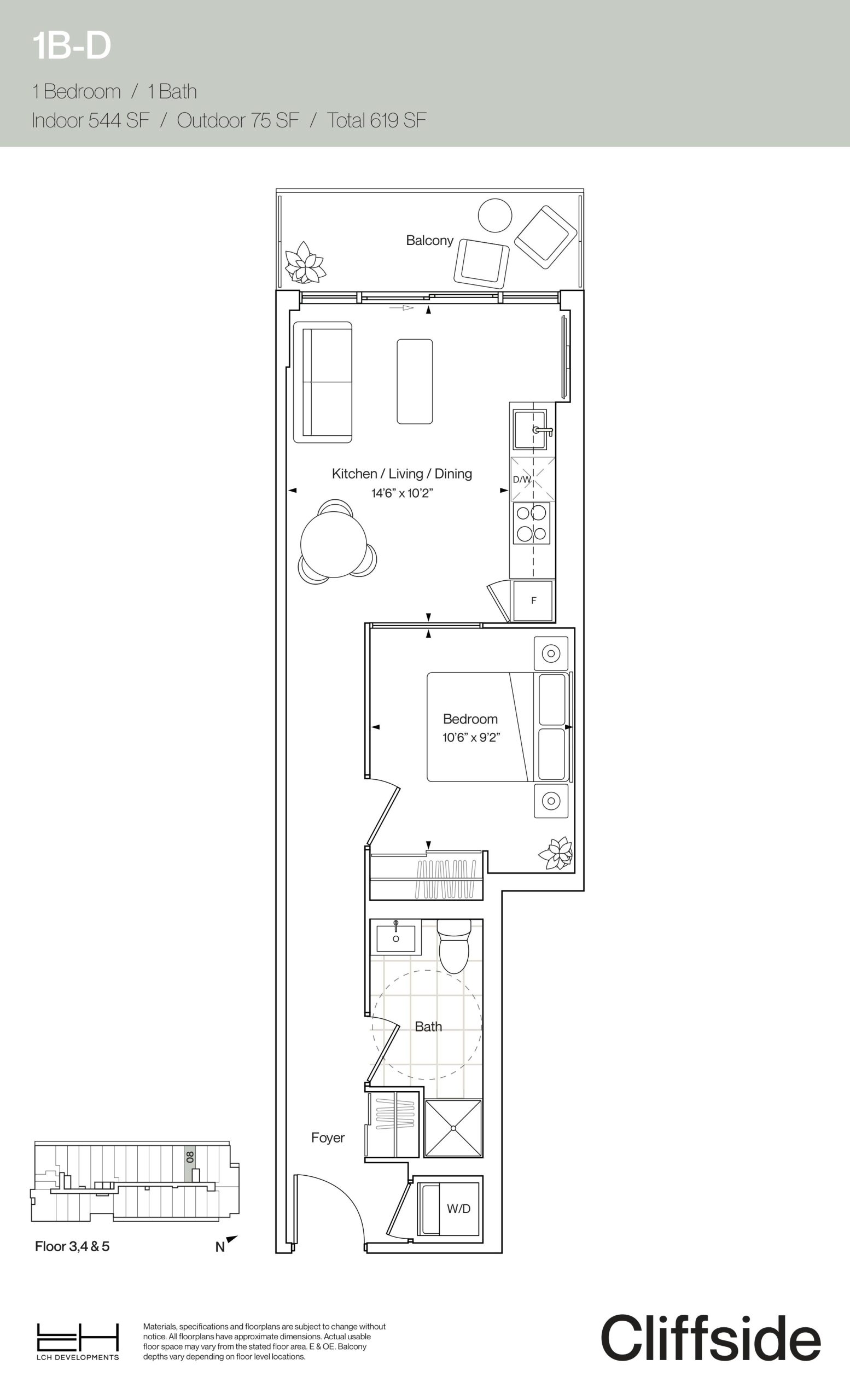 1B-D floor plan