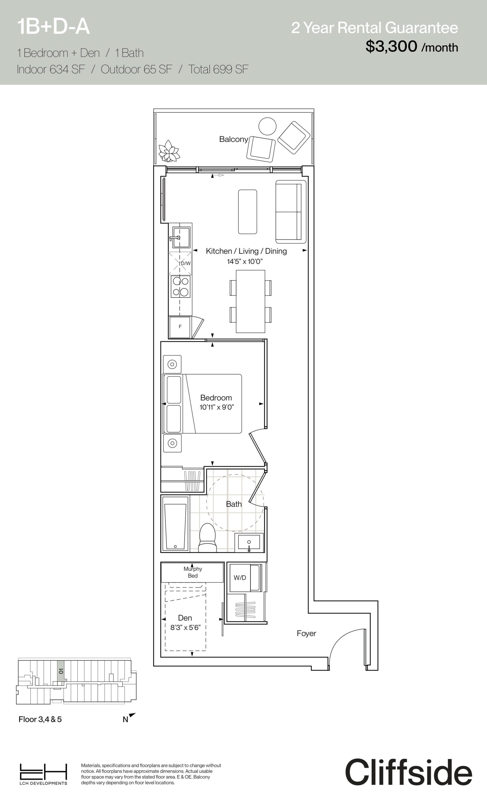 1B+D-A floor plan
