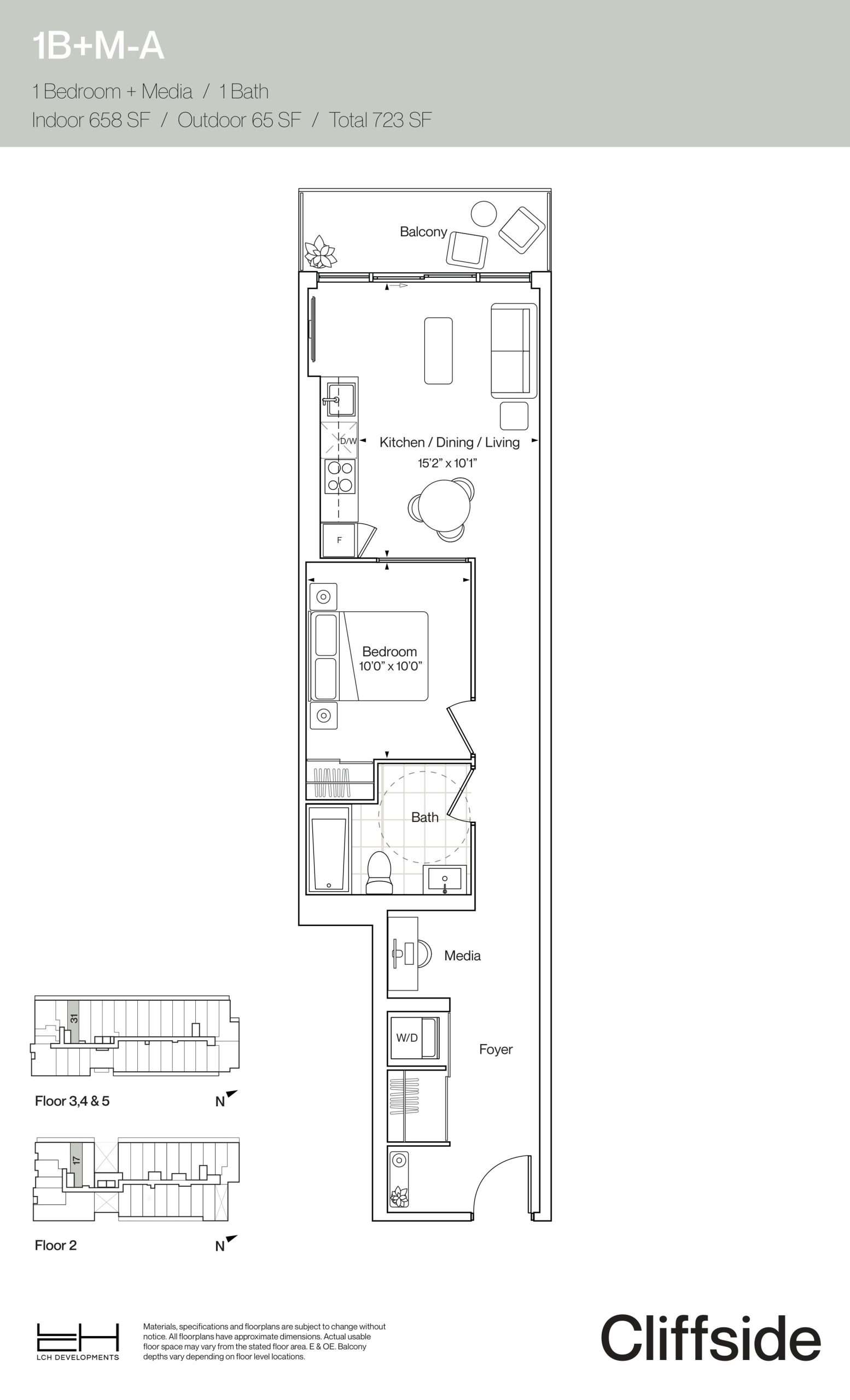 1B+M-A floor plan