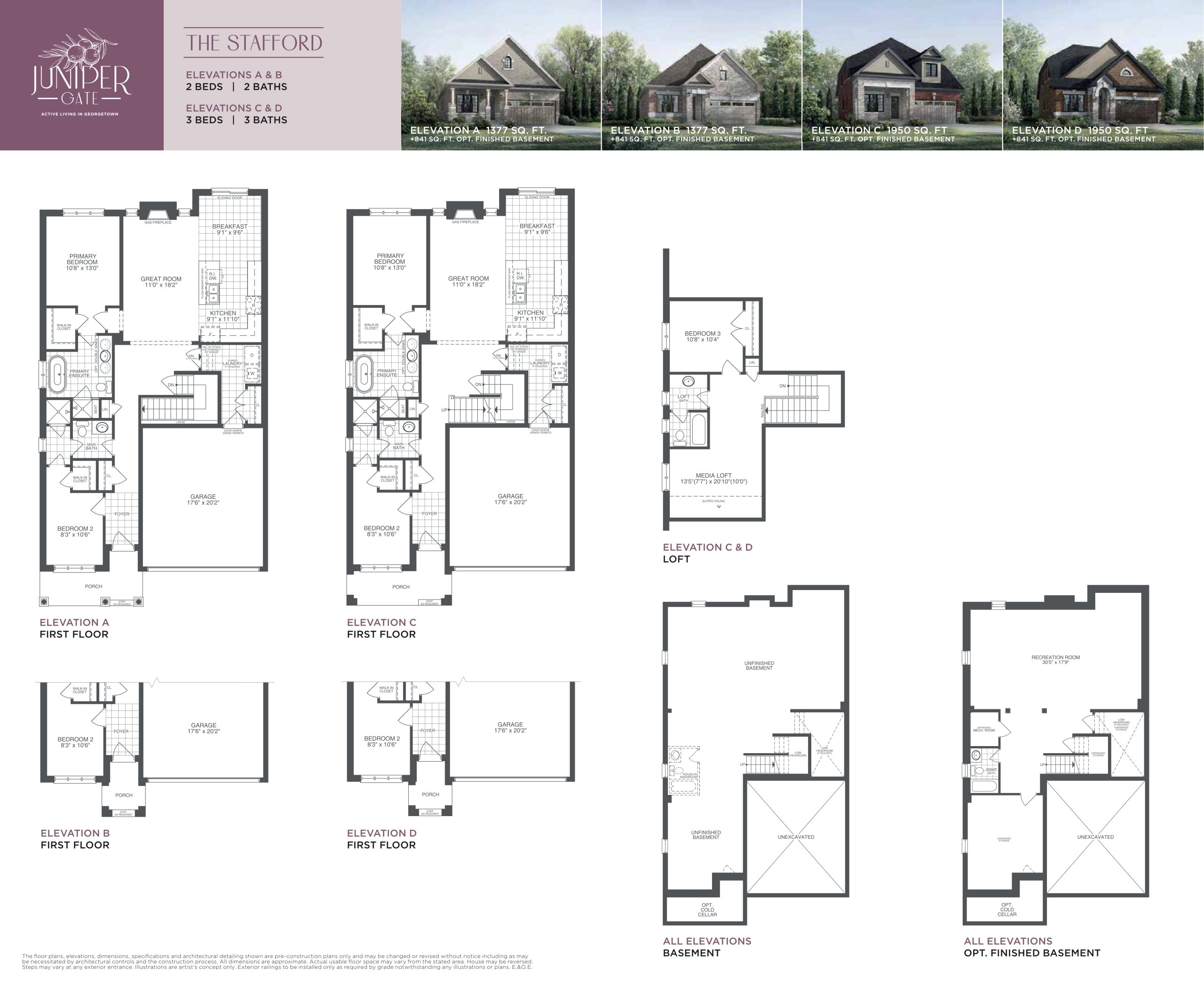 The Stafford Elevations A & B (The Bungalow Collection) floor plan