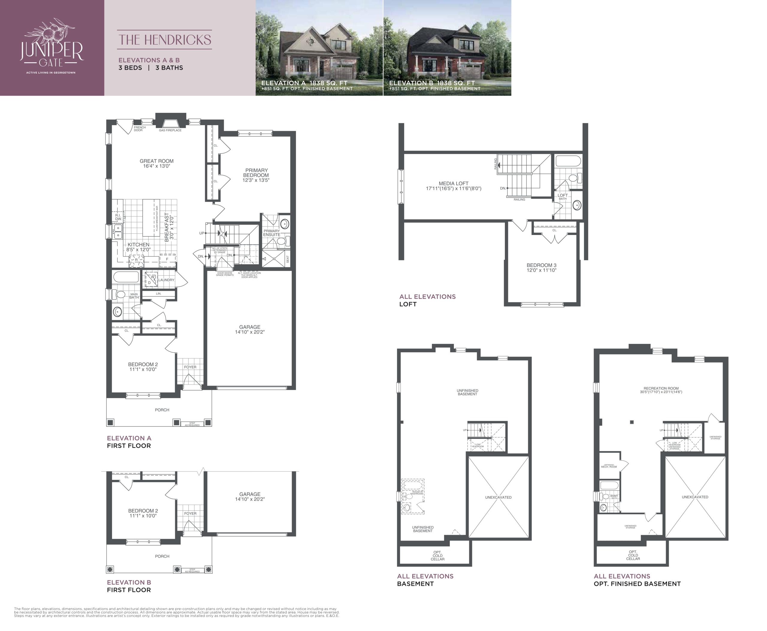 The Hendricks Elevations A & B (The Bungalow Collection) floor plan