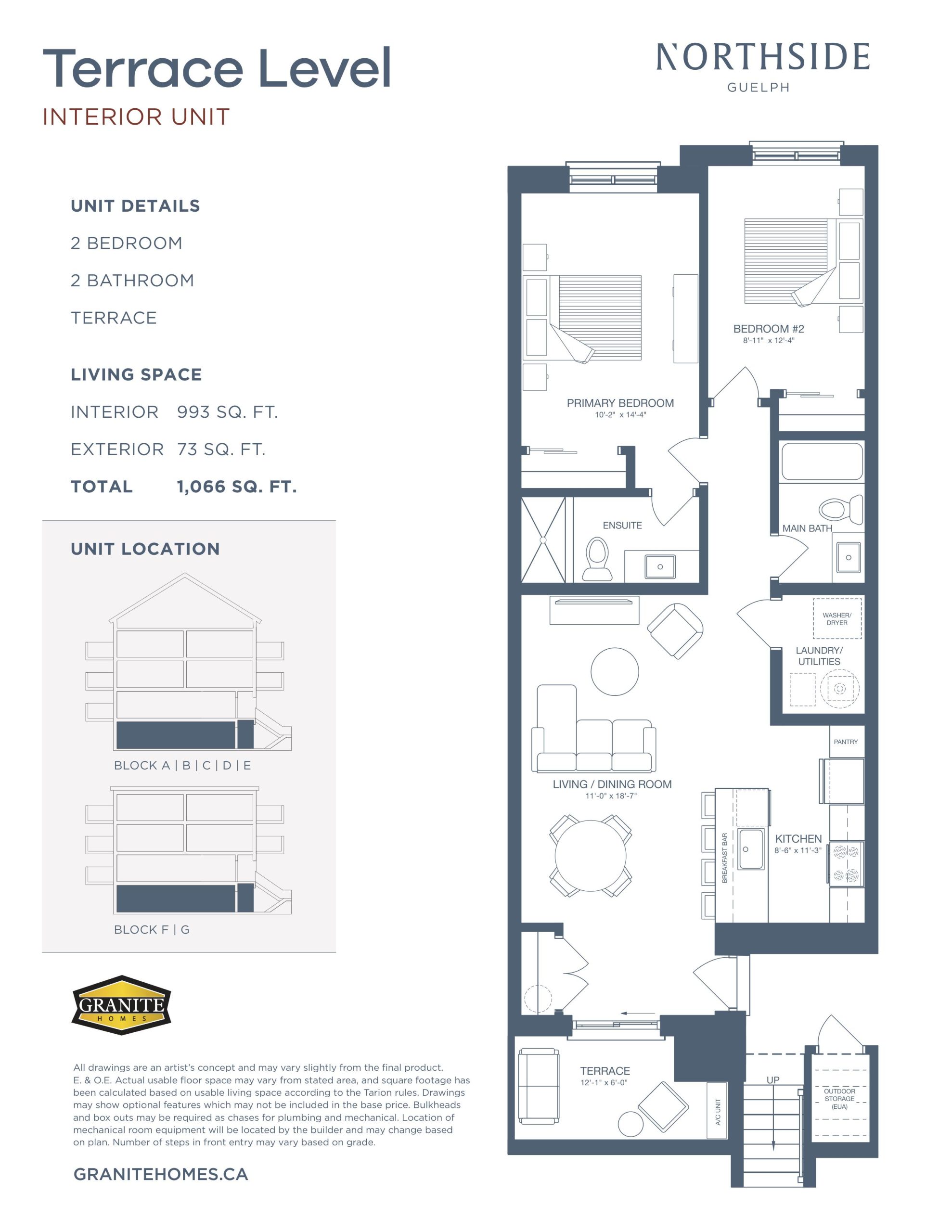 Terrace Level - Interior Unit floor plan