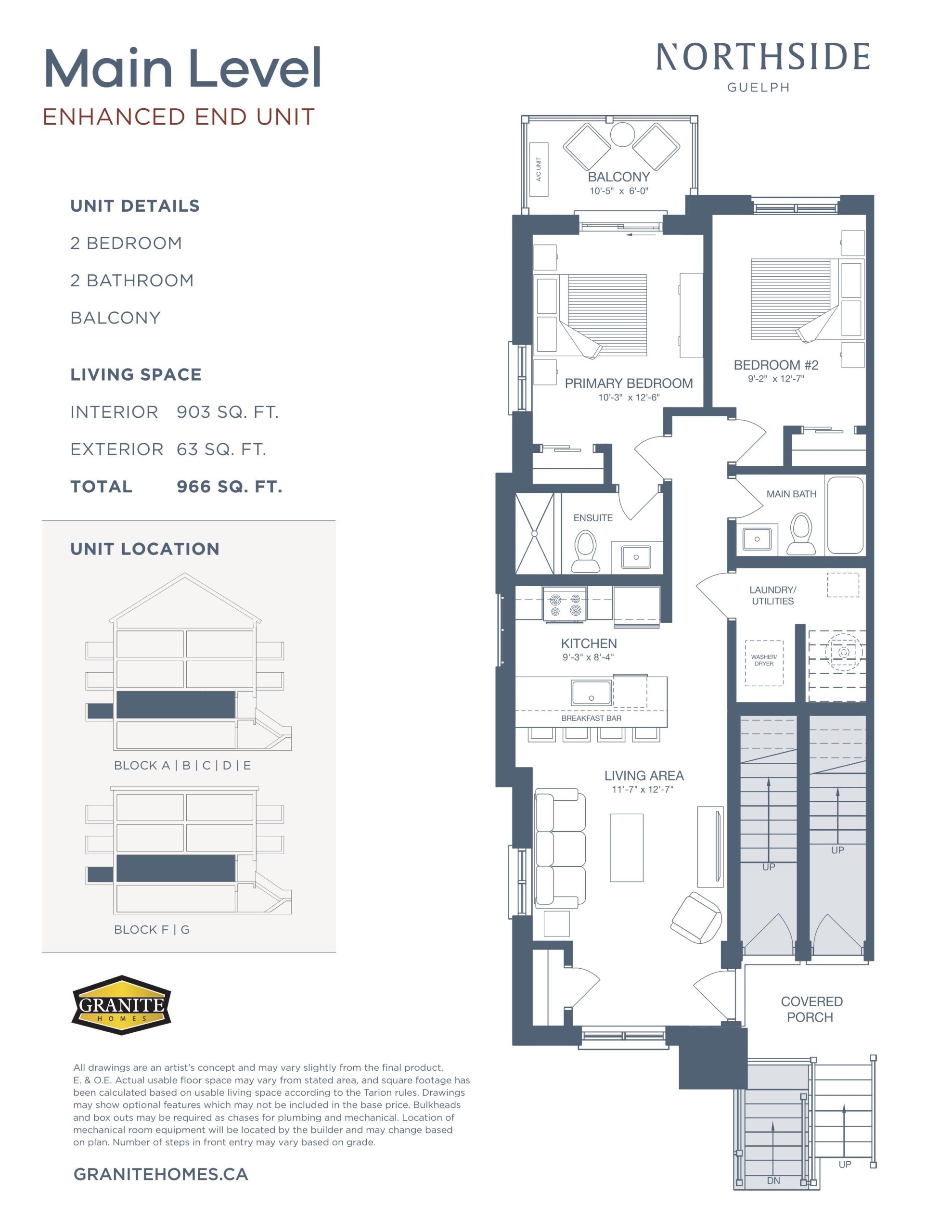 Main Level - Enhanced End Unit floor plan