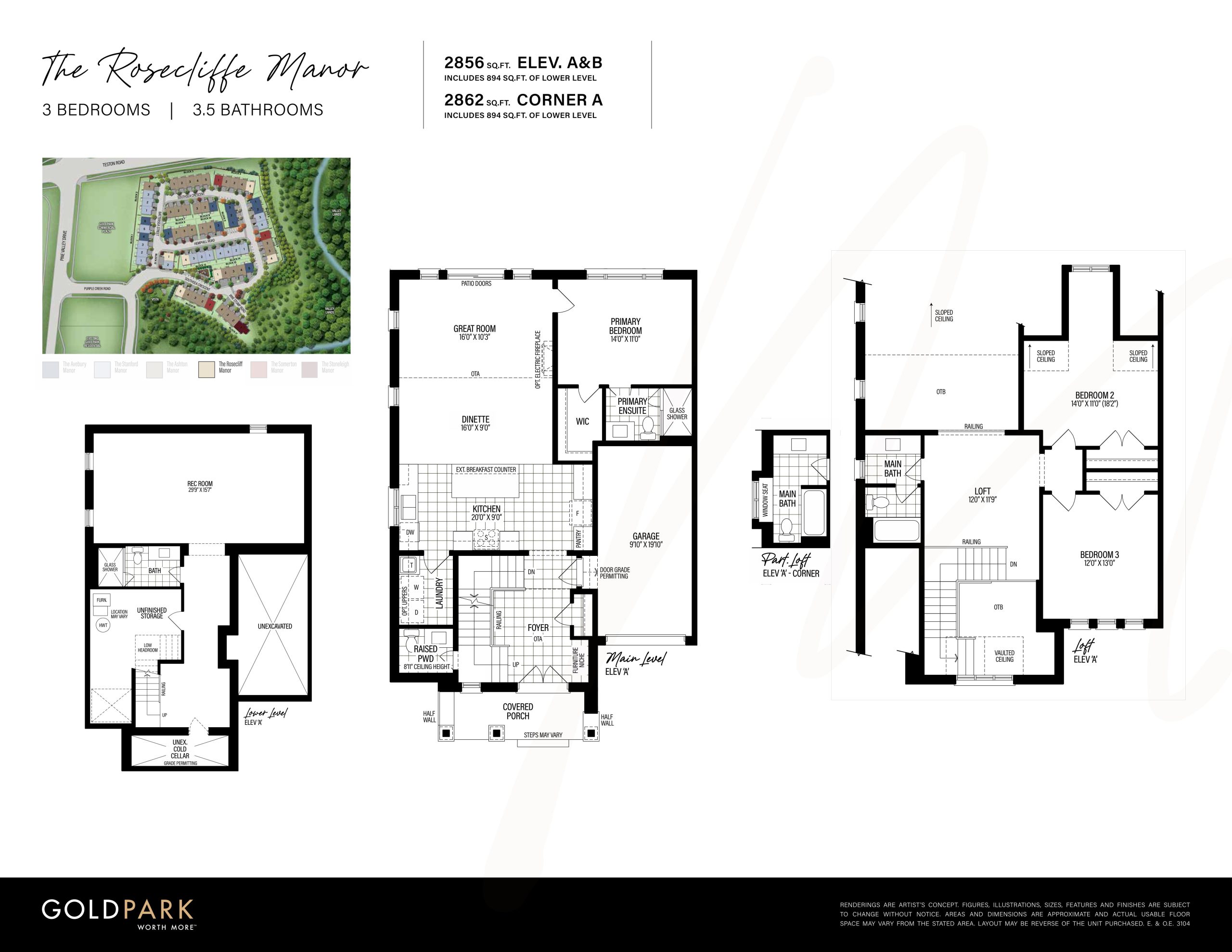 The Rosecliffe Manor floor plan
