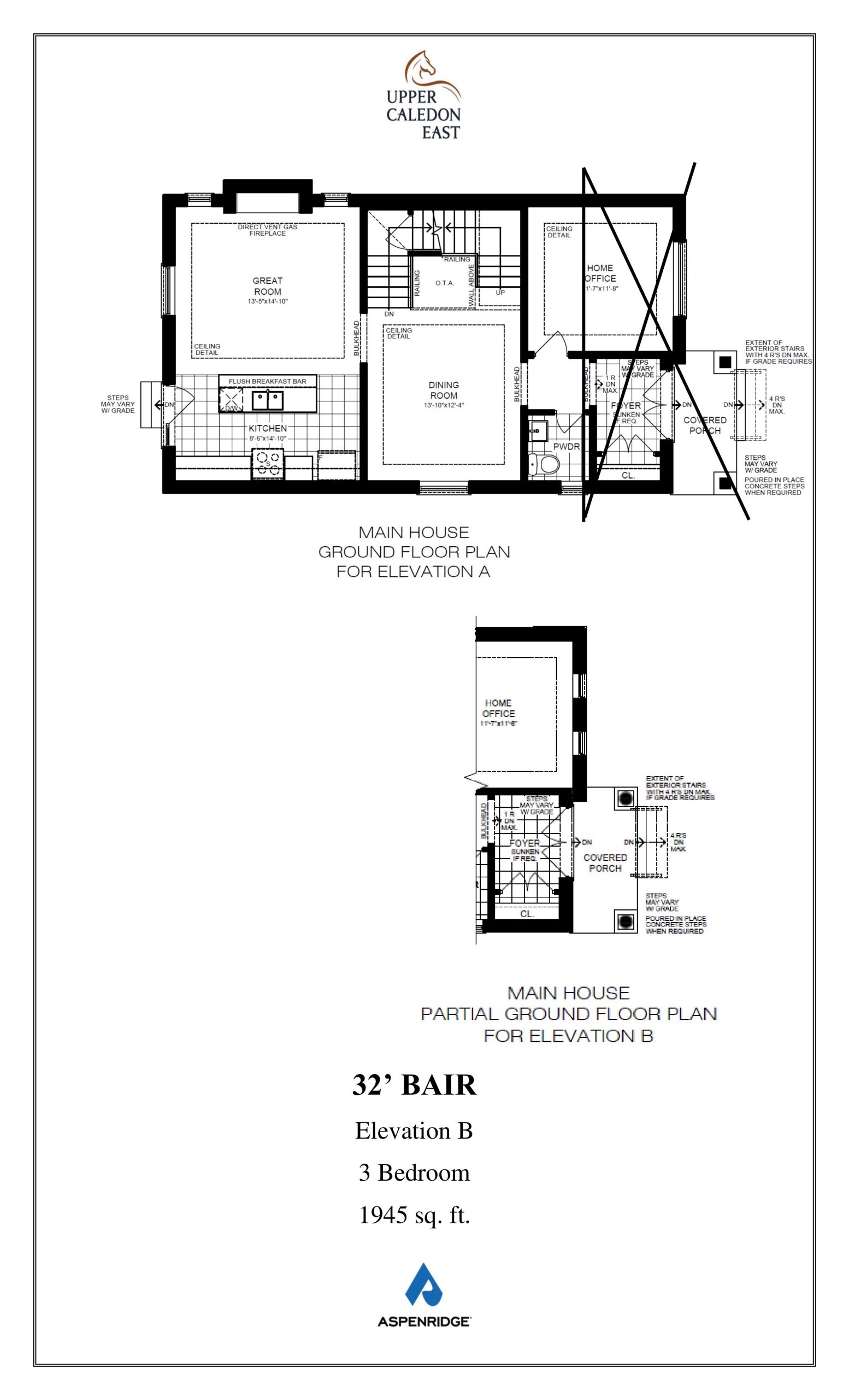 Bair - Elev. B floor plan