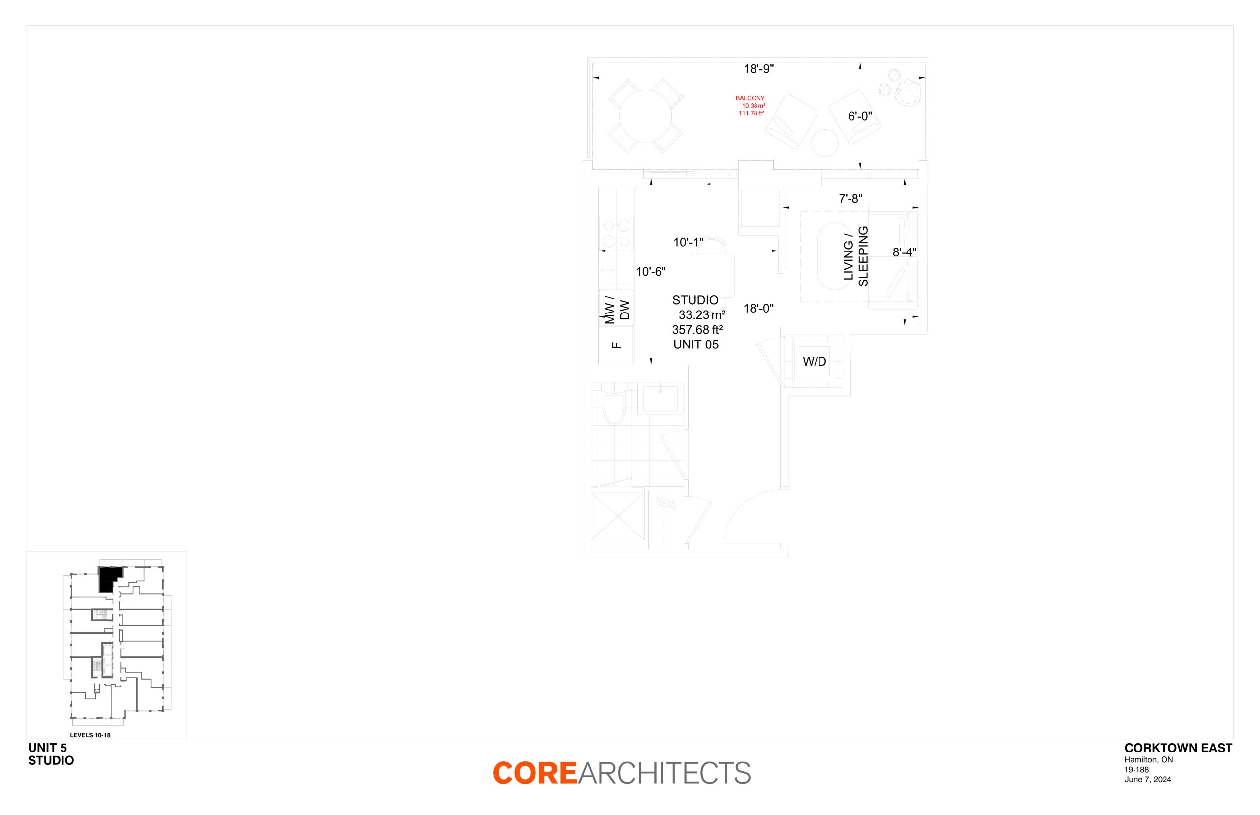 Corktown East - Unit 5 (Studio) floor plan
