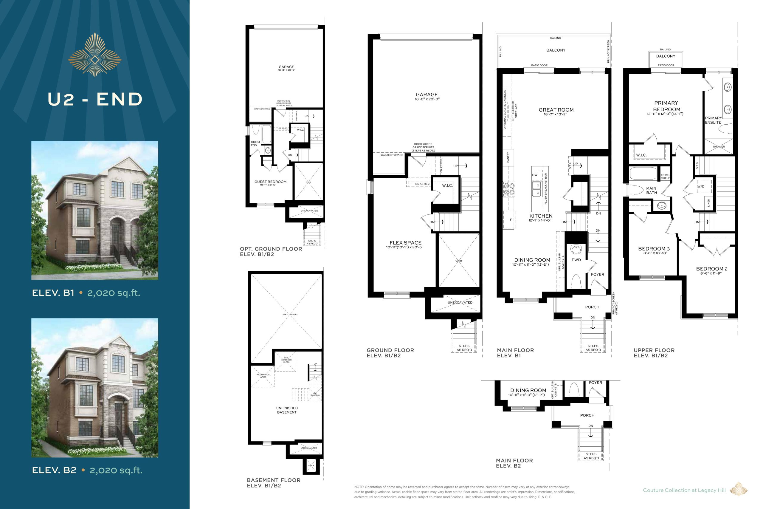 U2 - End (Elev. B) floor plan