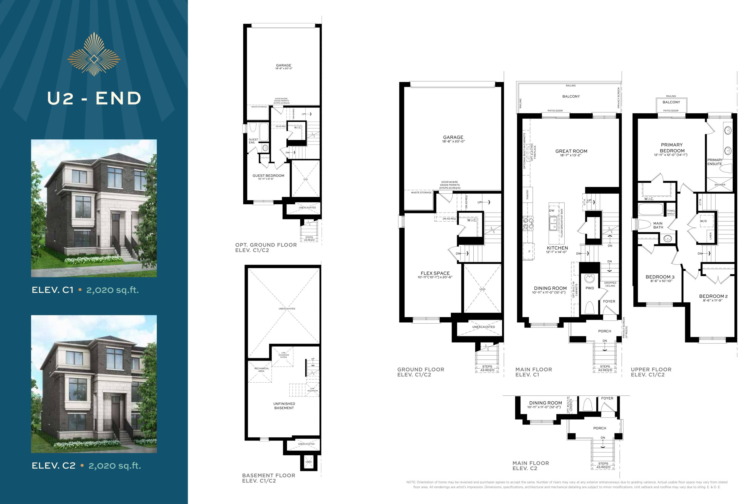 U2 - End (Elev. C) floor plan