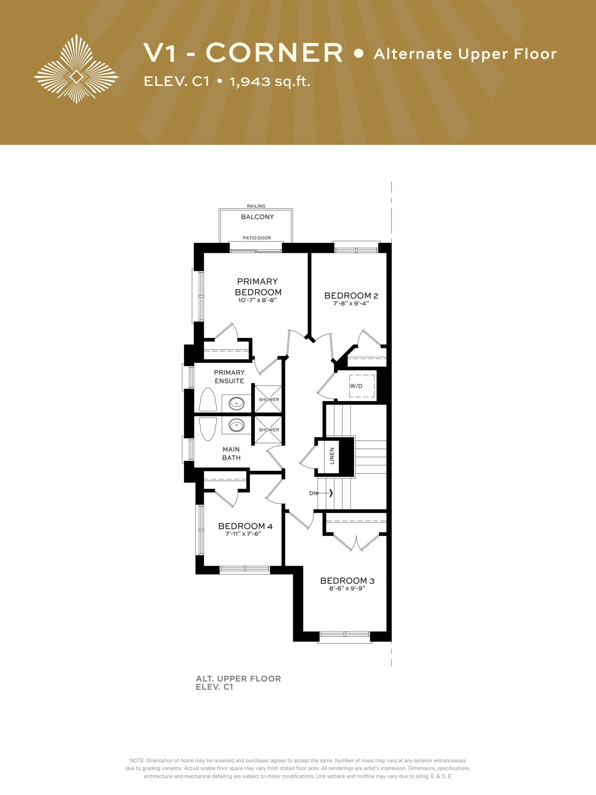 V1 - Corner (Elev. C) floor plan