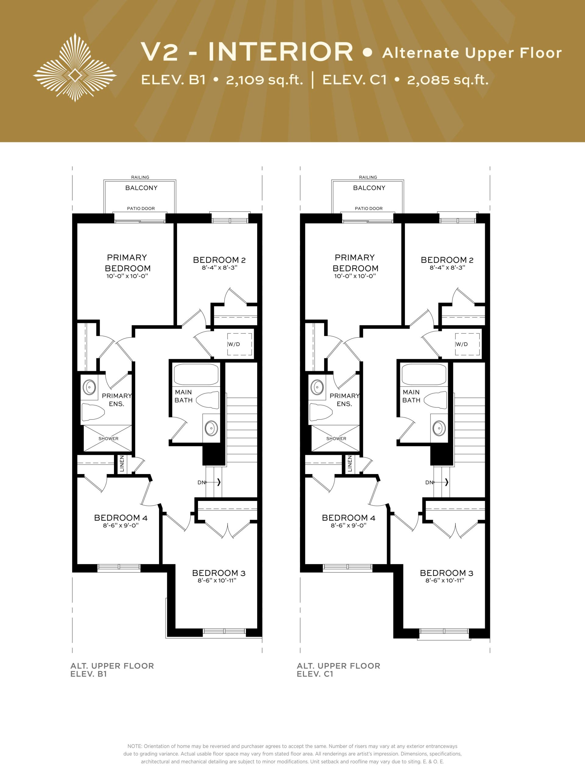 V2 - Interior (Elev. B/C) floor plan