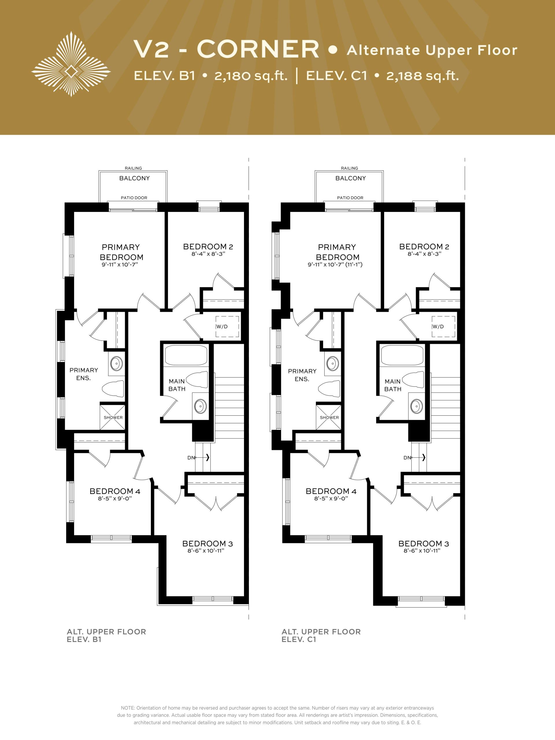 V2 - Corner (Elev. B/C) floor plan