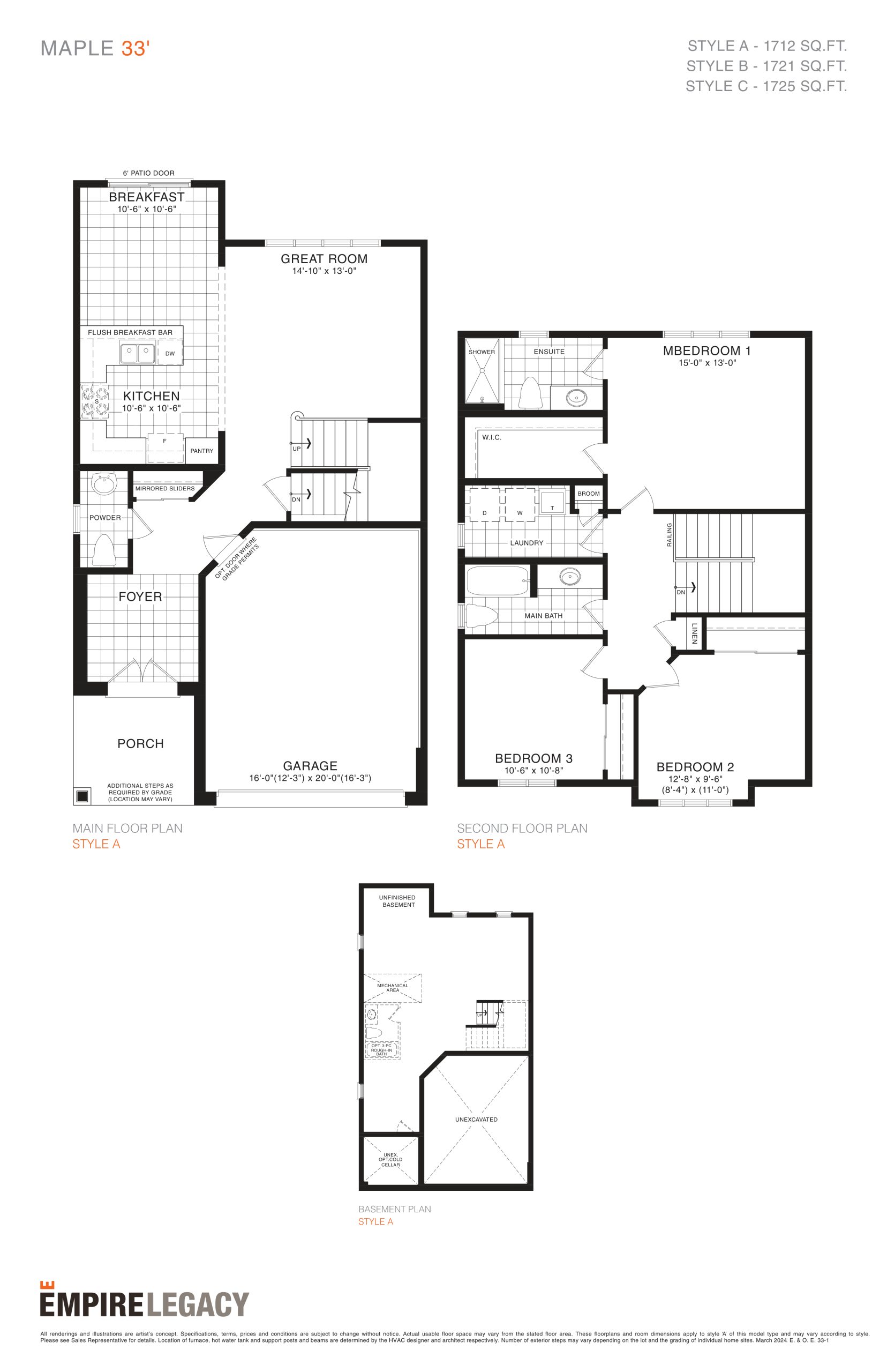 Maple 33' floor plan