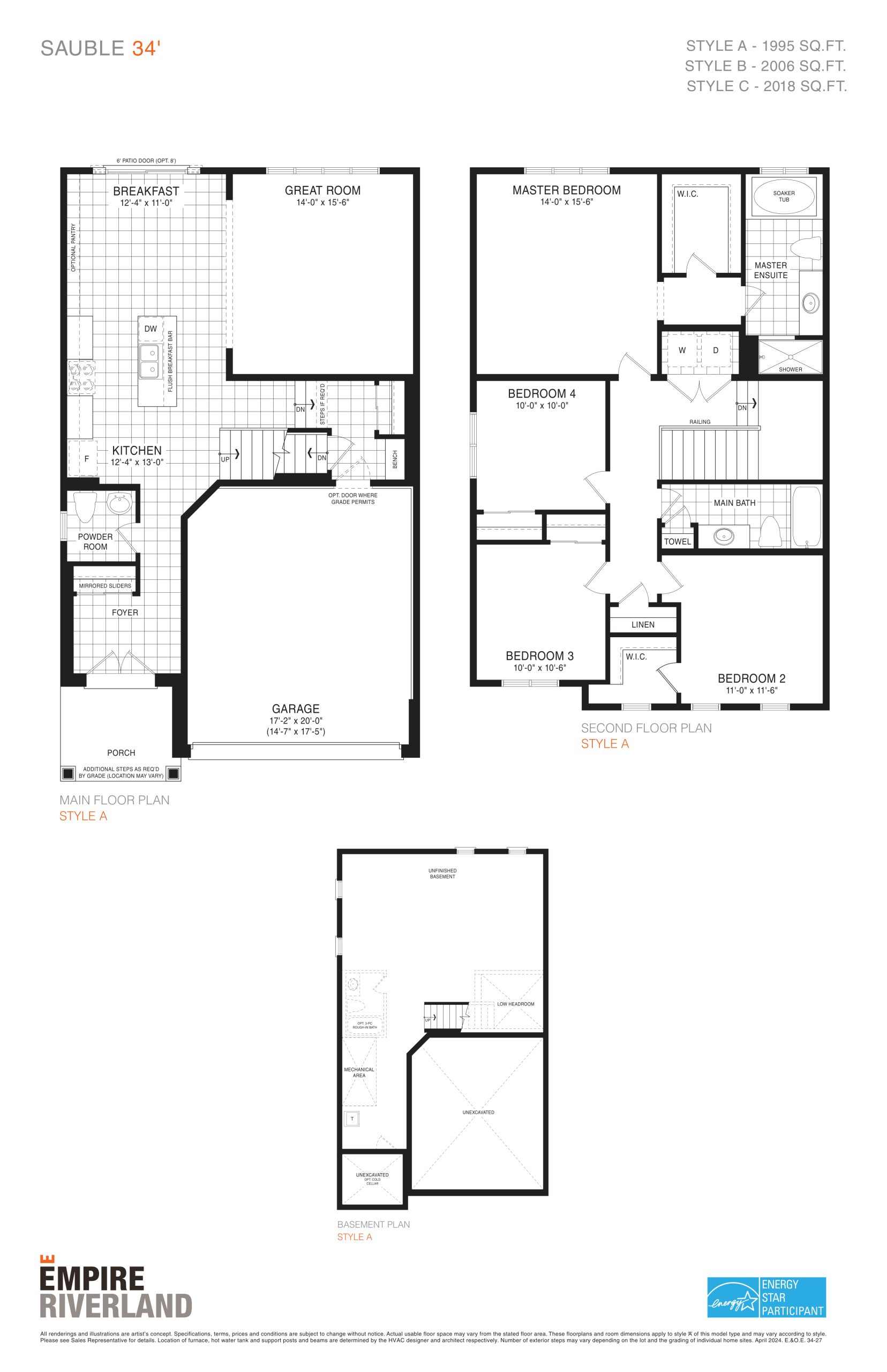 Sauble 34' floor plan