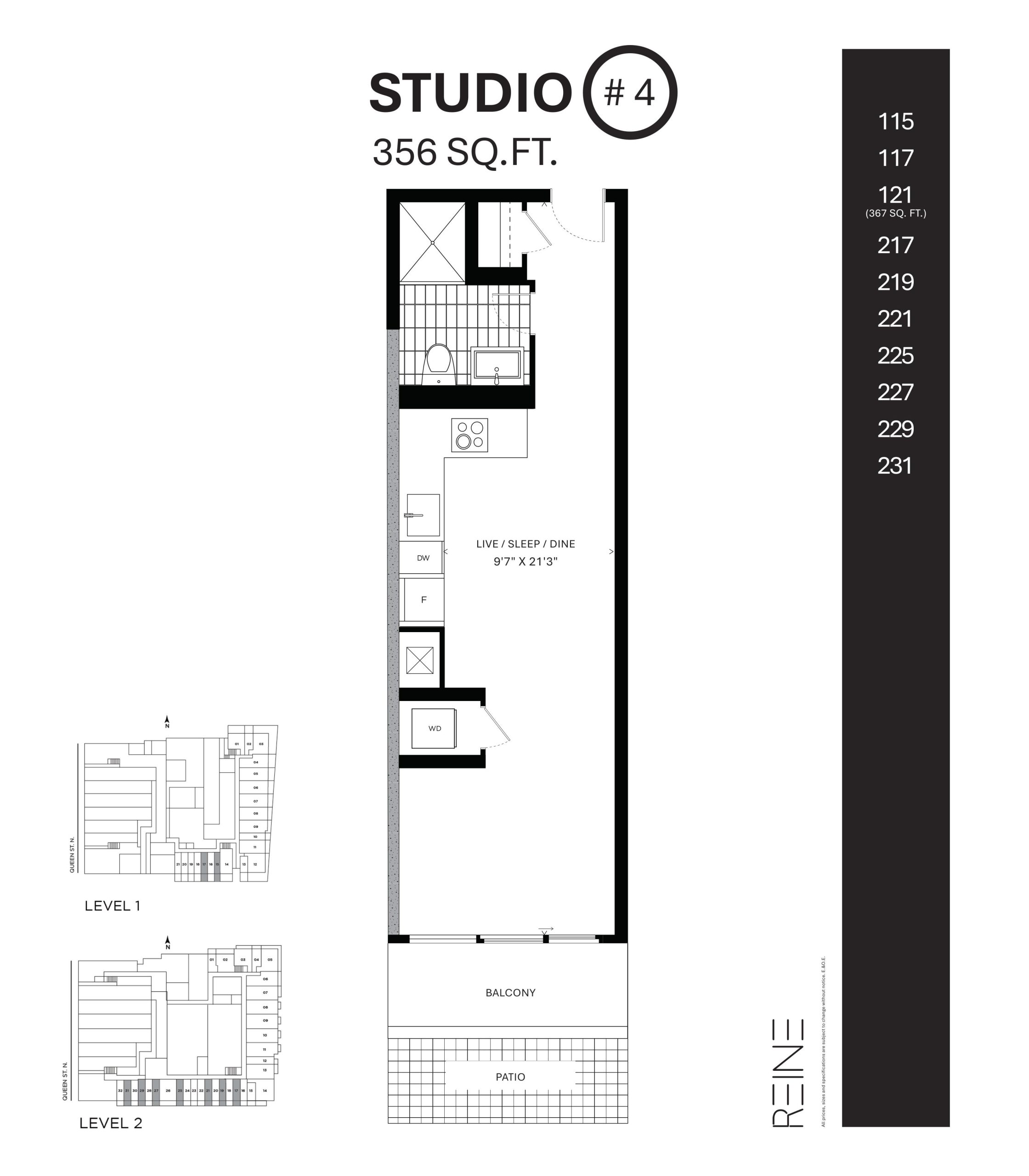 Studio #4 floor plan