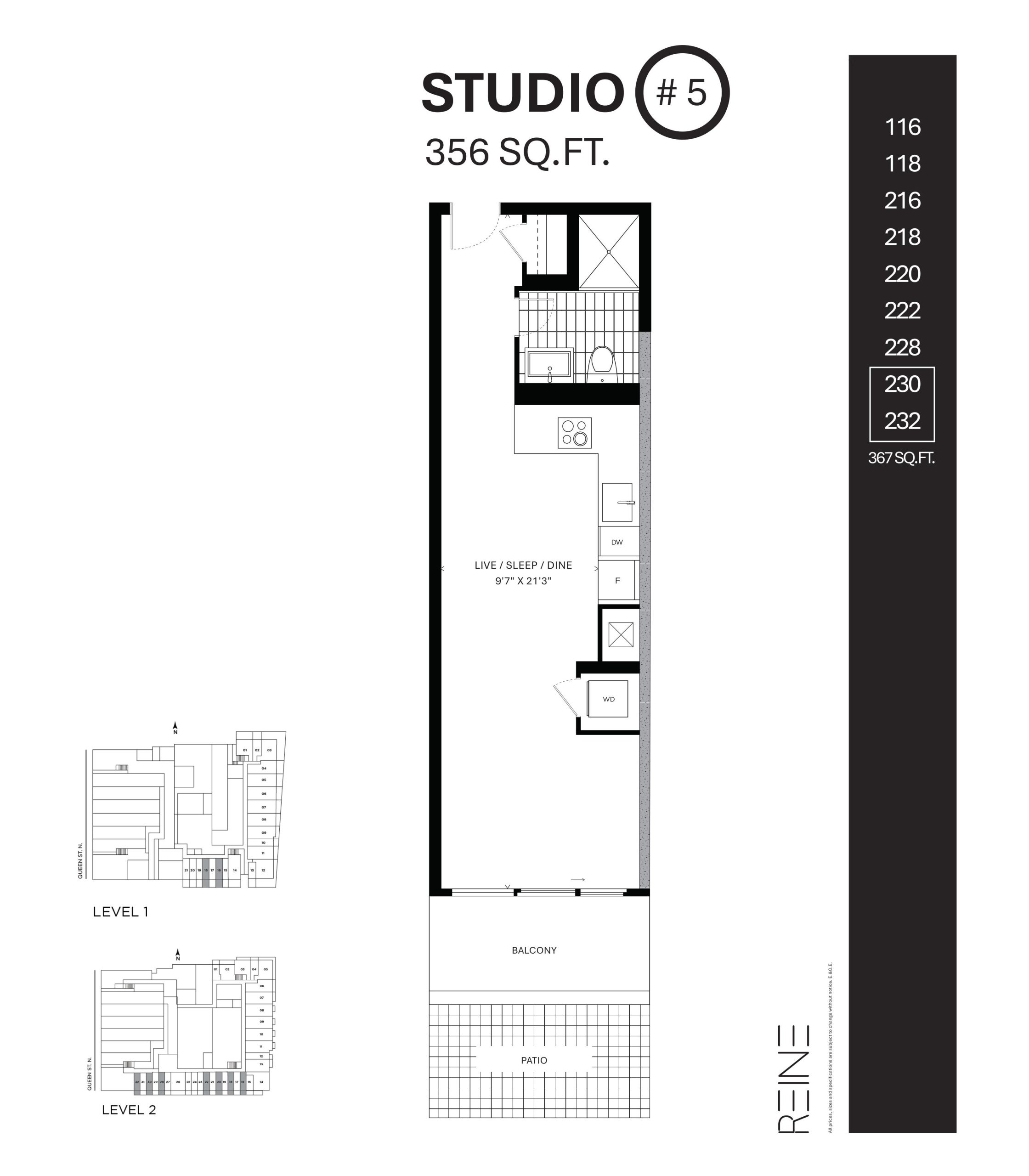 Studio #5 floor plan