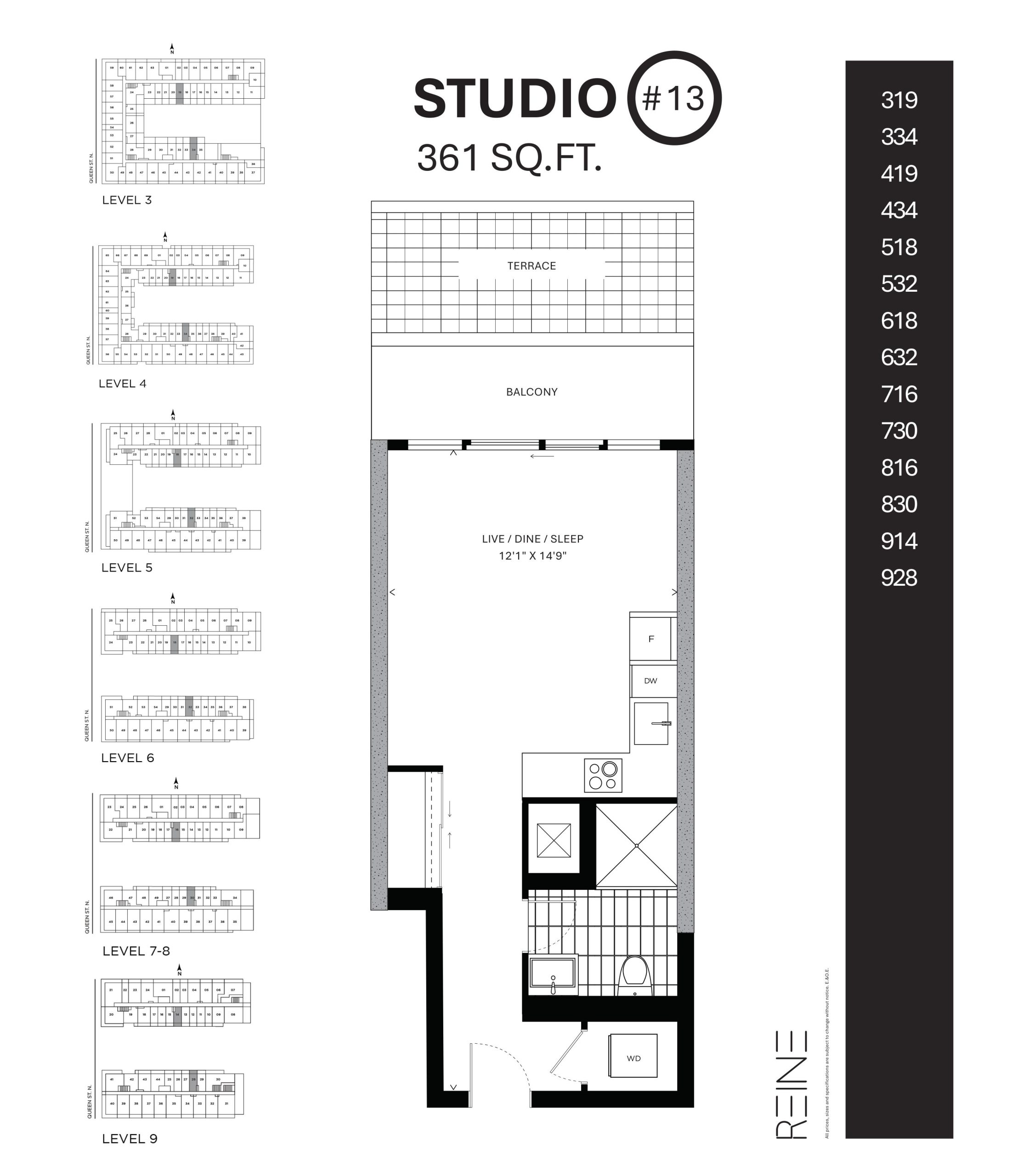 Studio #13 floor plan