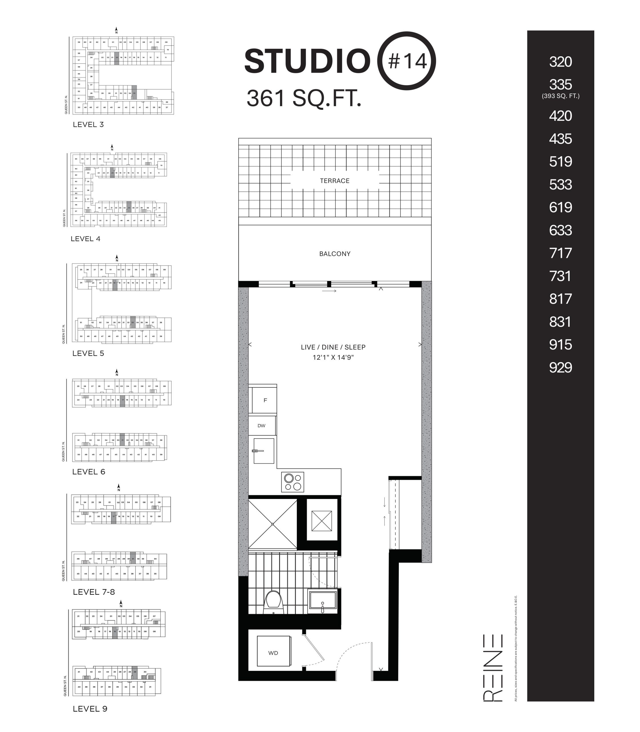 Studio #14 floor plan