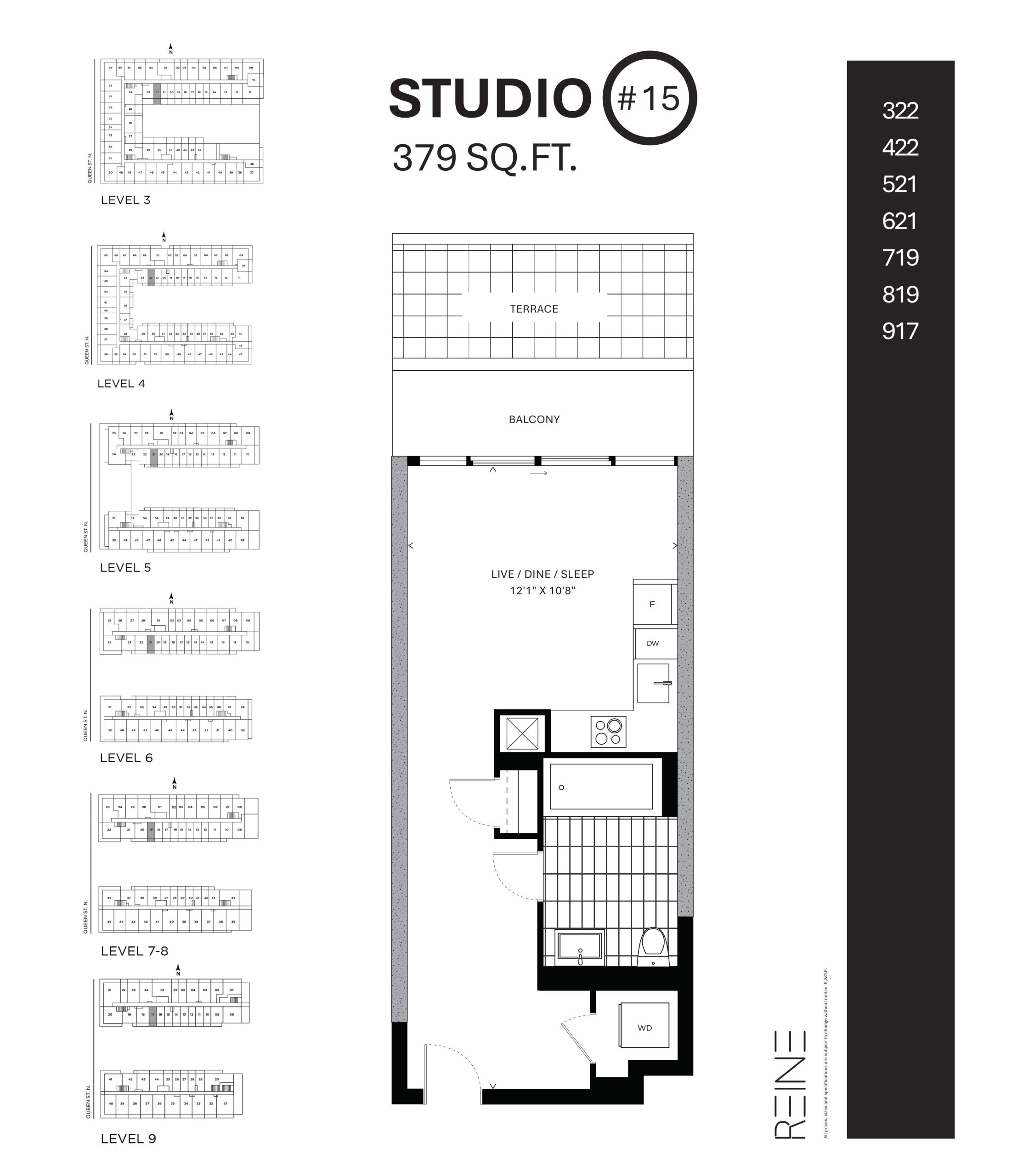 Studio #15 floor plan