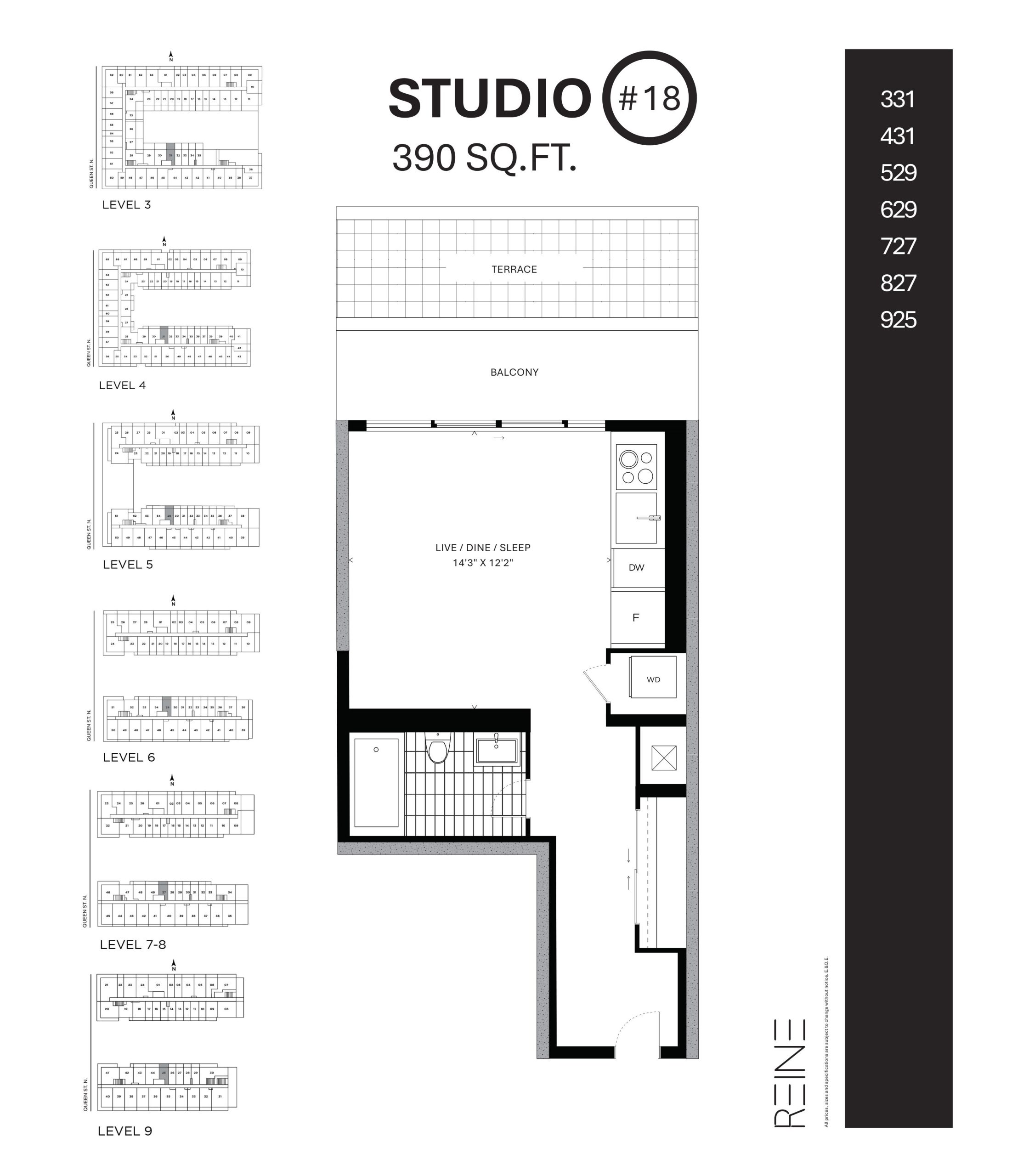 Studio #18 floor plan