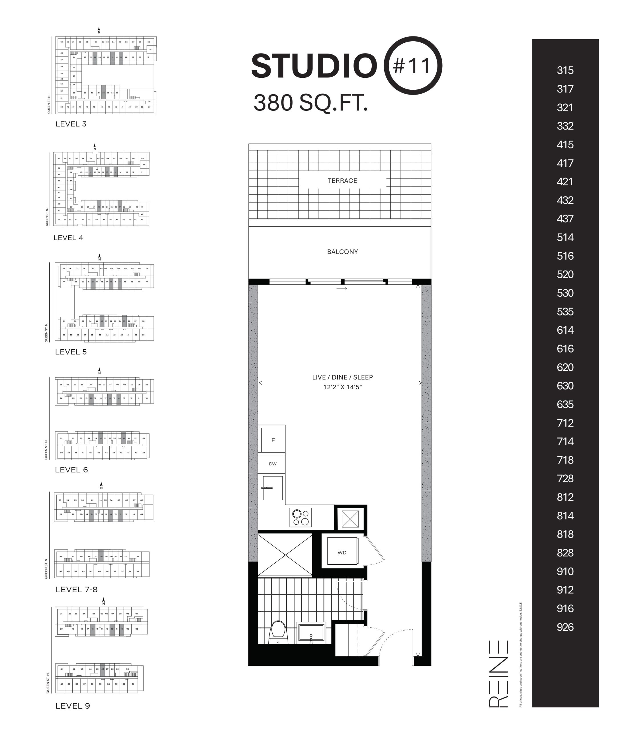 Studio #11 floor plan