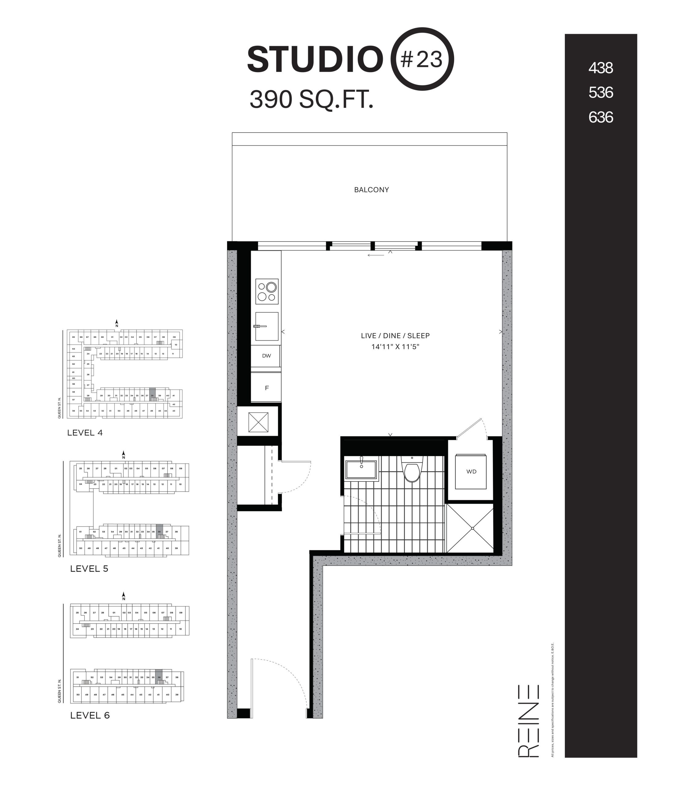 Studio #23 floor plan