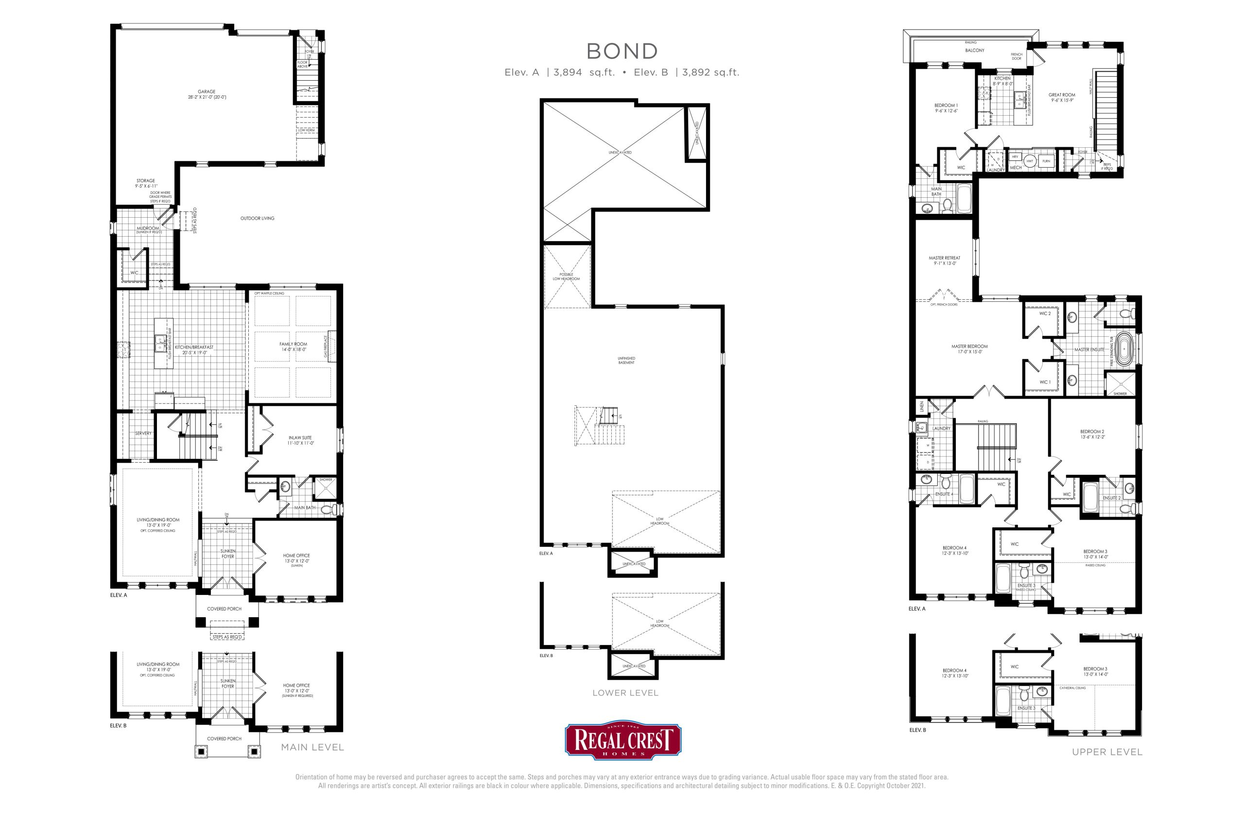 Bond (Elev. A/B) floor plan