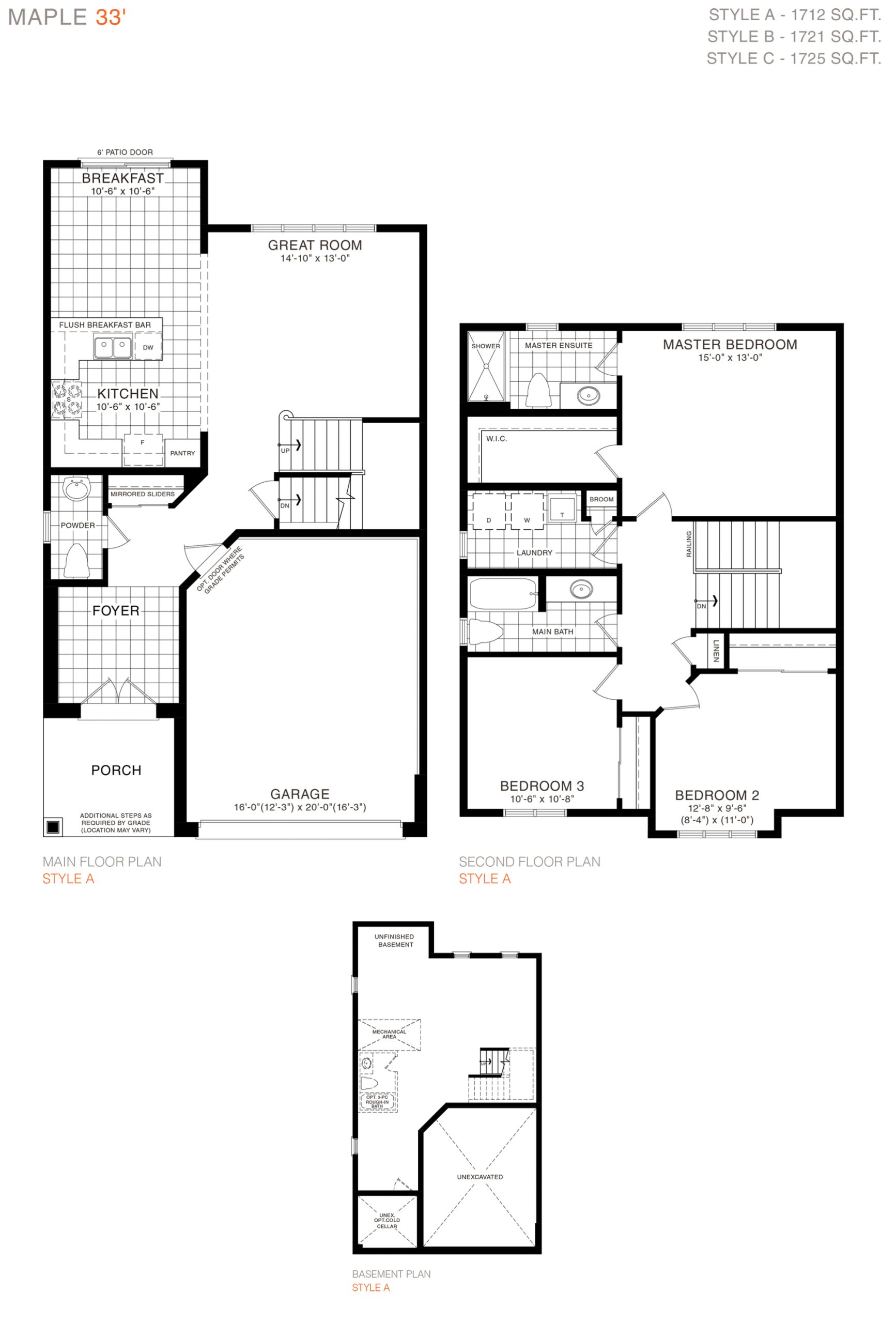 Maple 33' floor plan