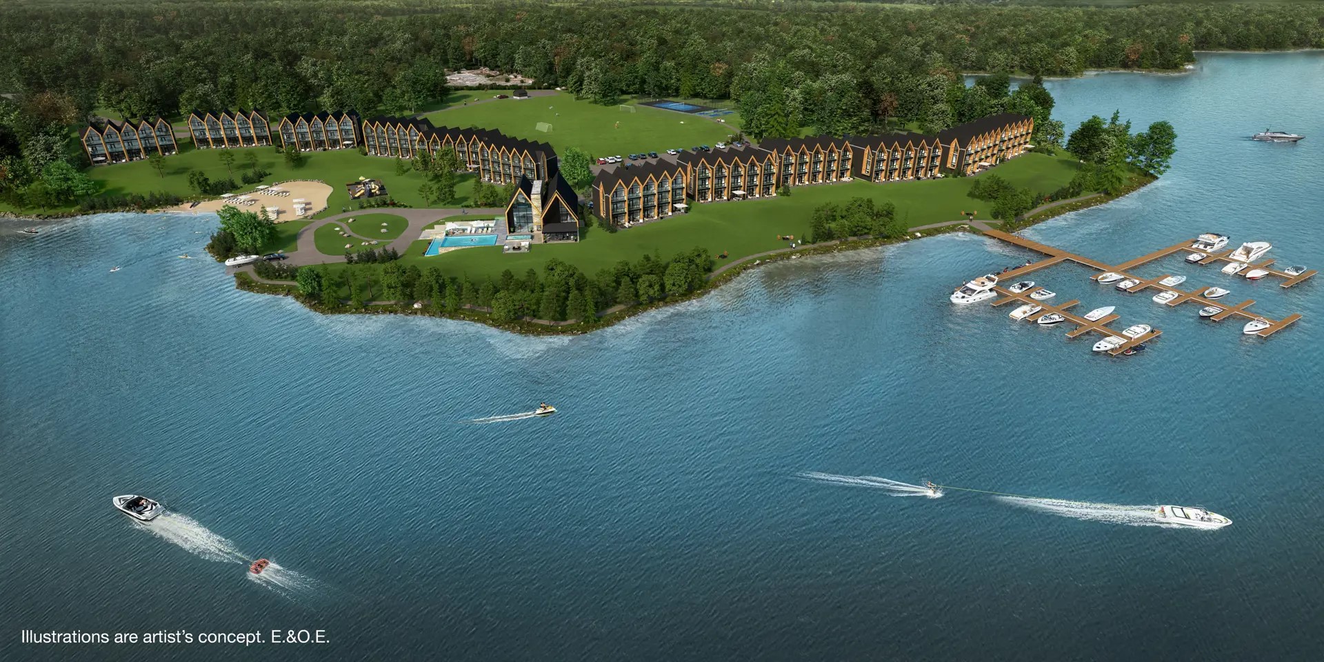 Luna Bay Muskoka Lakeside Cottages in Gravenhurst — rendering 7