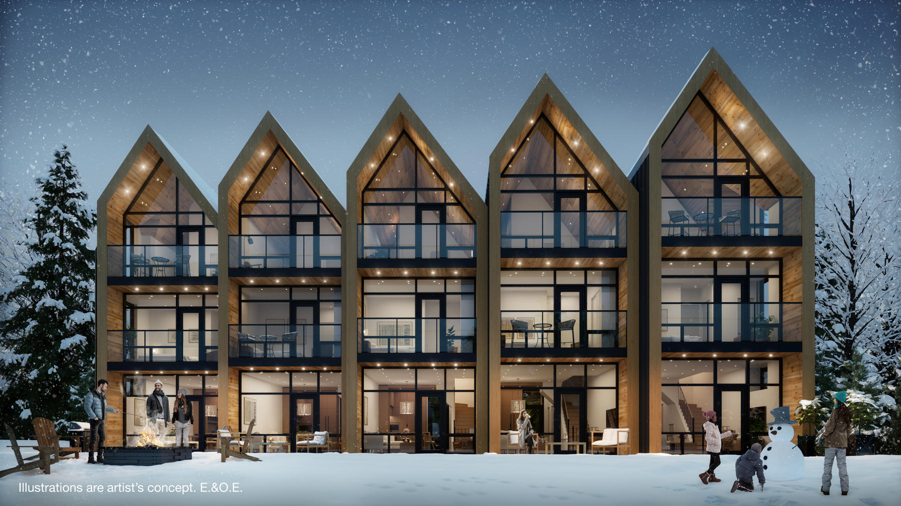 Luna Bay Muskoka Lakeside Cottages in Gravenhurst — rendering 3
