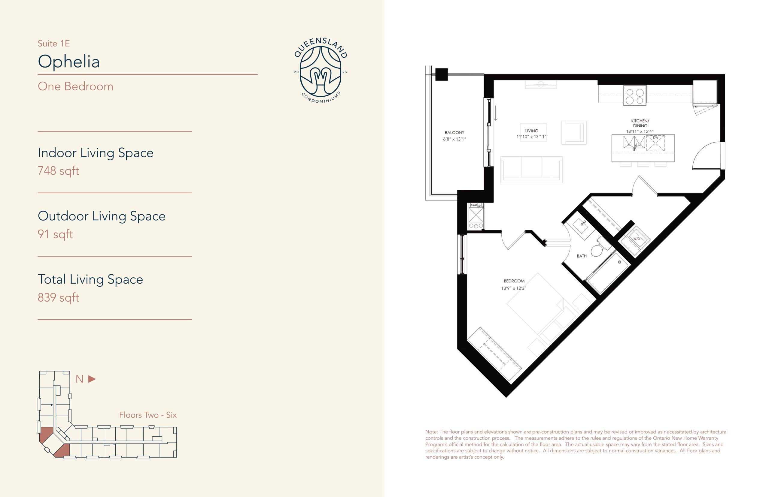 Ophelia - Suite 1E floor plan