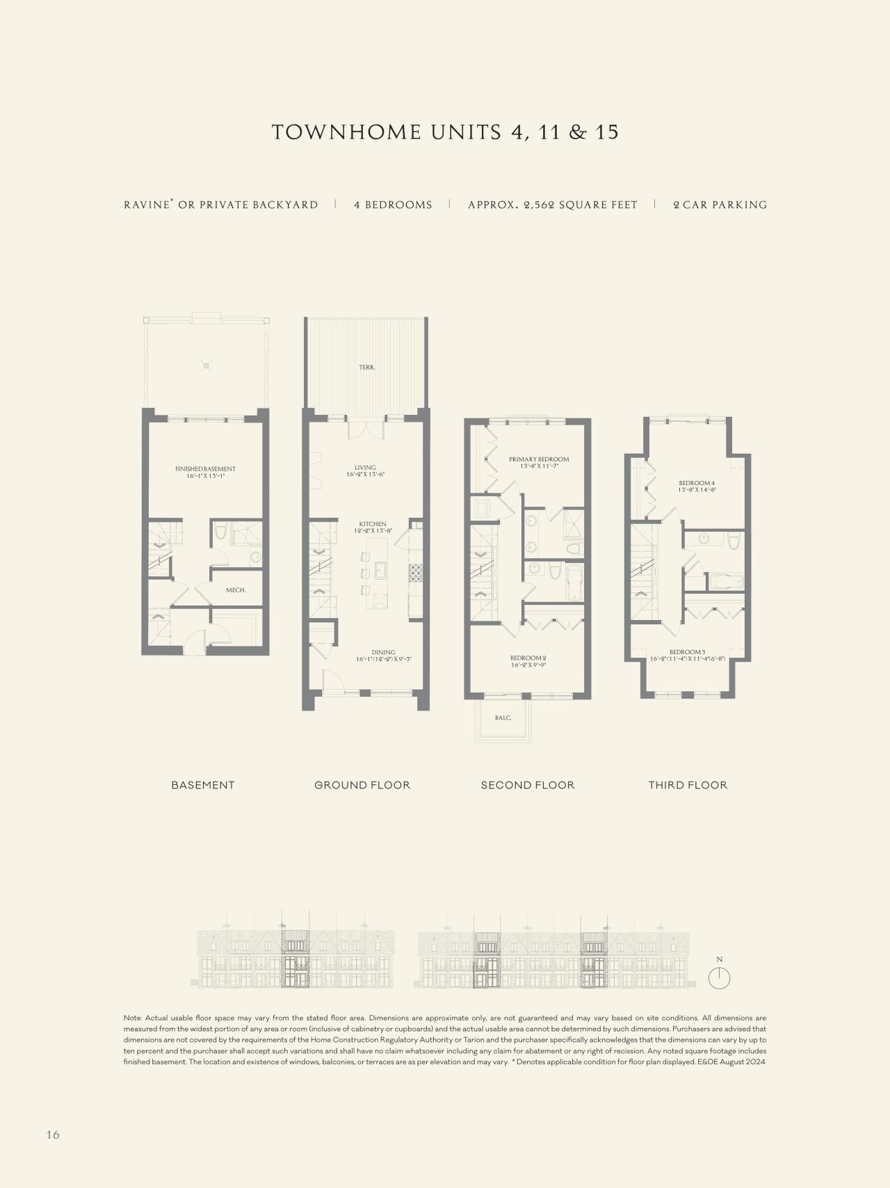 Townhome Units 4, 11 & 15 floor plan